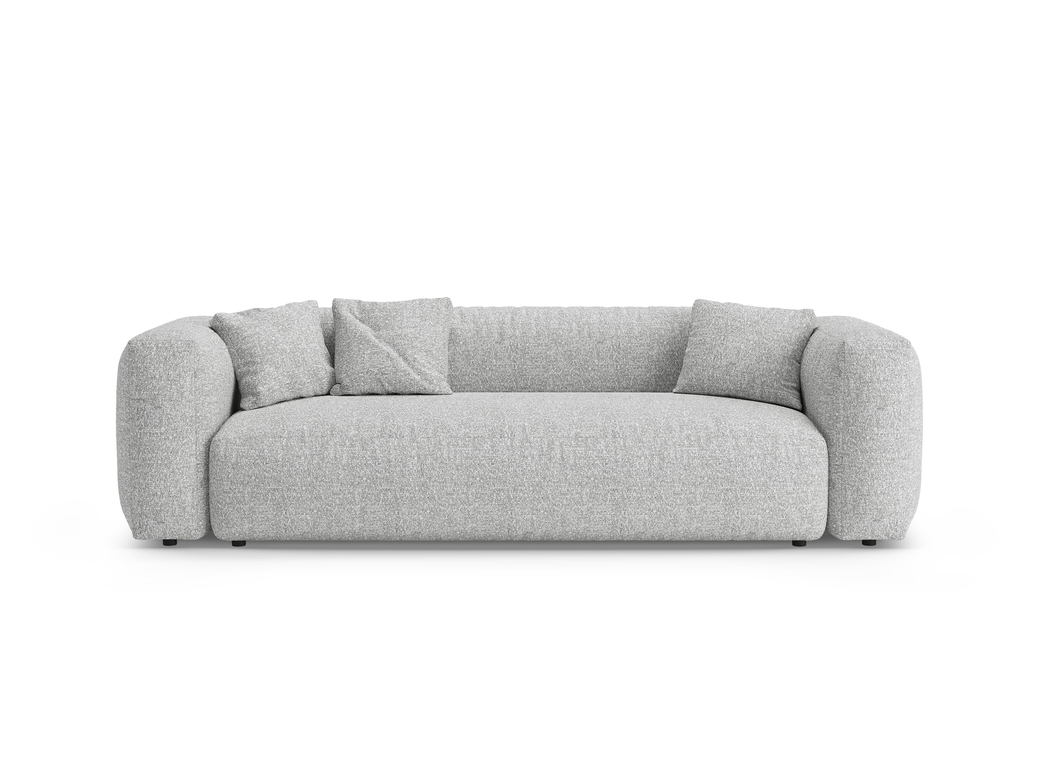 Sofa 3-sitzig mit Schlaffunktion MARTINA silbernes Boucle