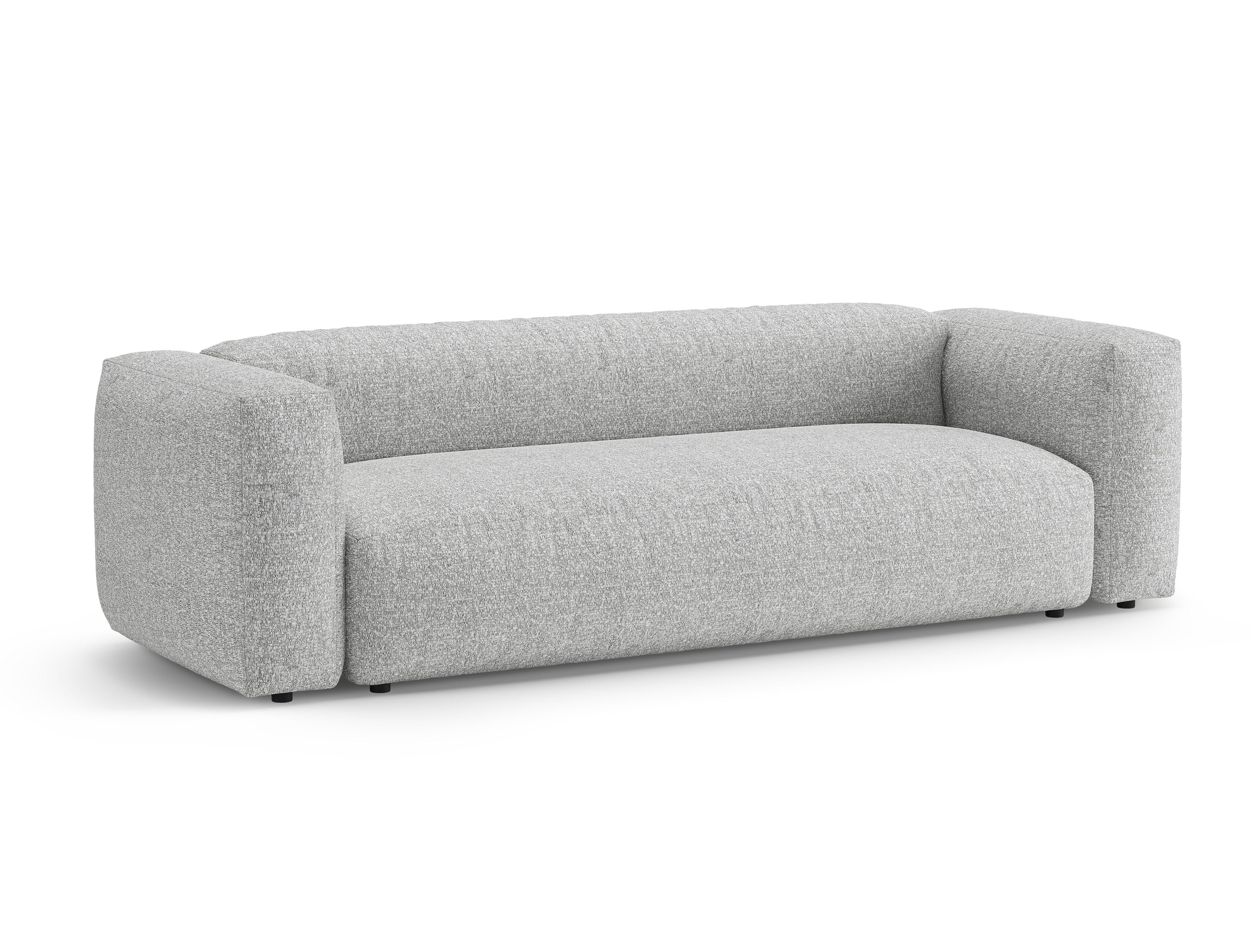 Sofa 3-sitzig mit Schlaffunktion MARTINA silbernes Boucle