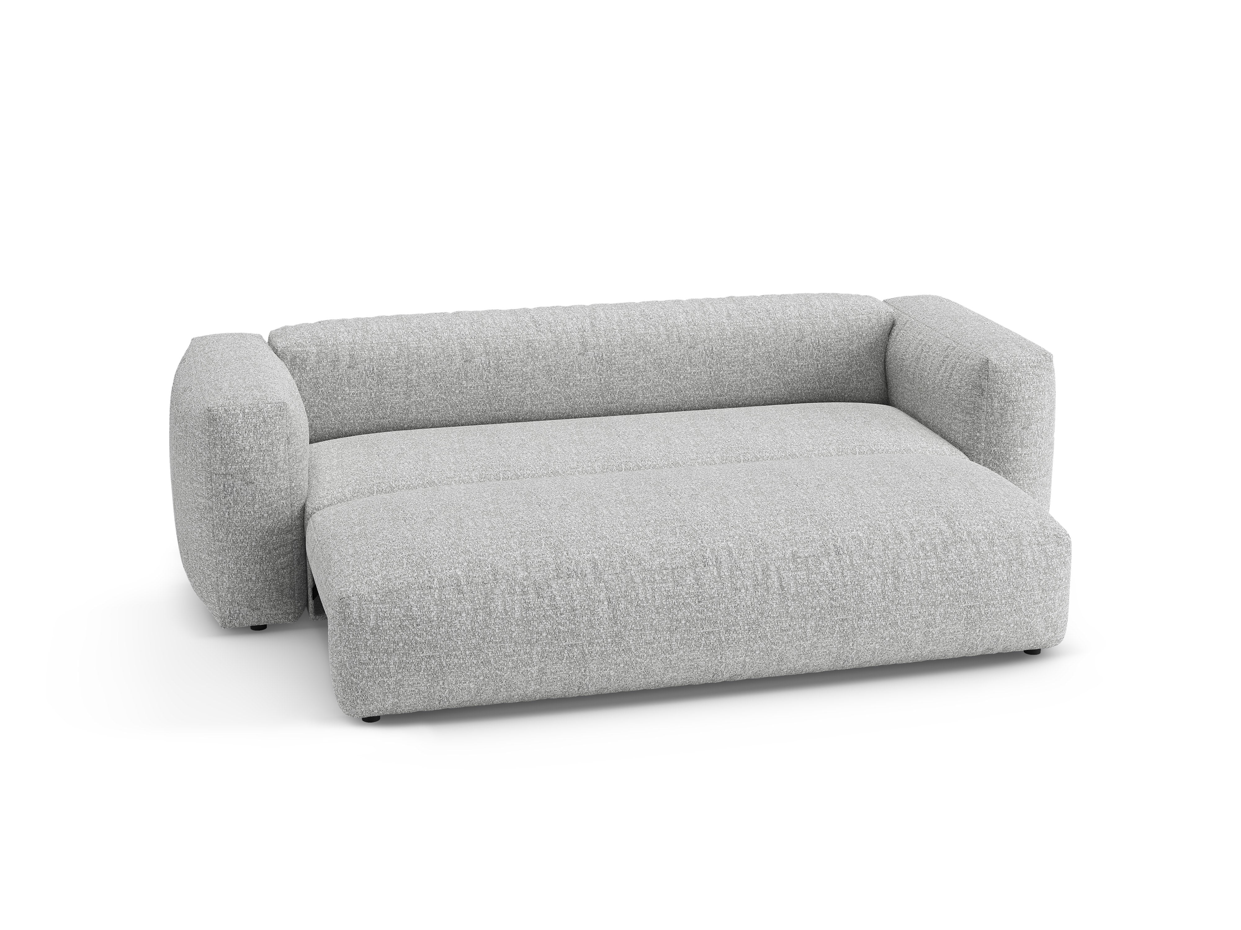 Sofa 3-sitzig mit Schlaffunktion MARTINA silbernes Boucle