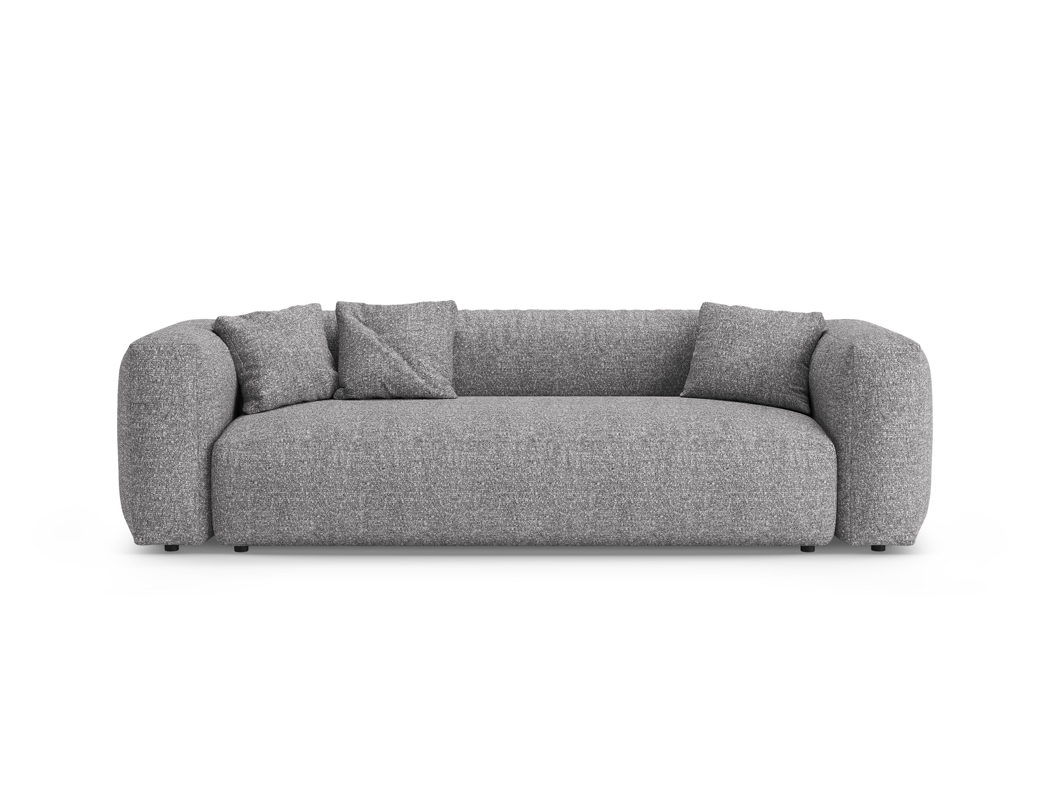 Sofa 3-sitzig mit Schlaffunktion MARTINA in grafitfarbenem Boucle