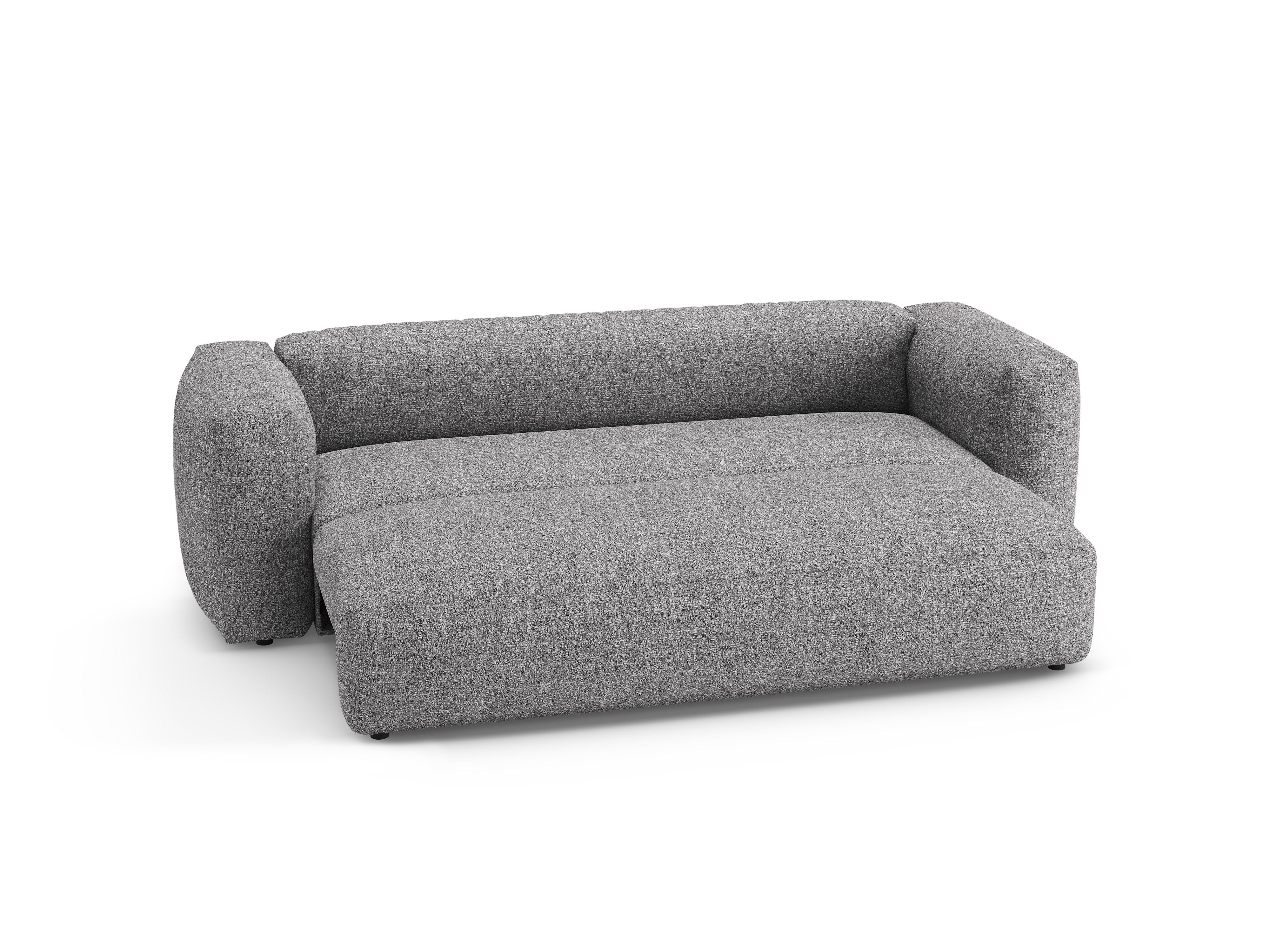 Sofa 3-sitzig mit Schlaffunktion MARTINA in grafitfarbenem Boucle