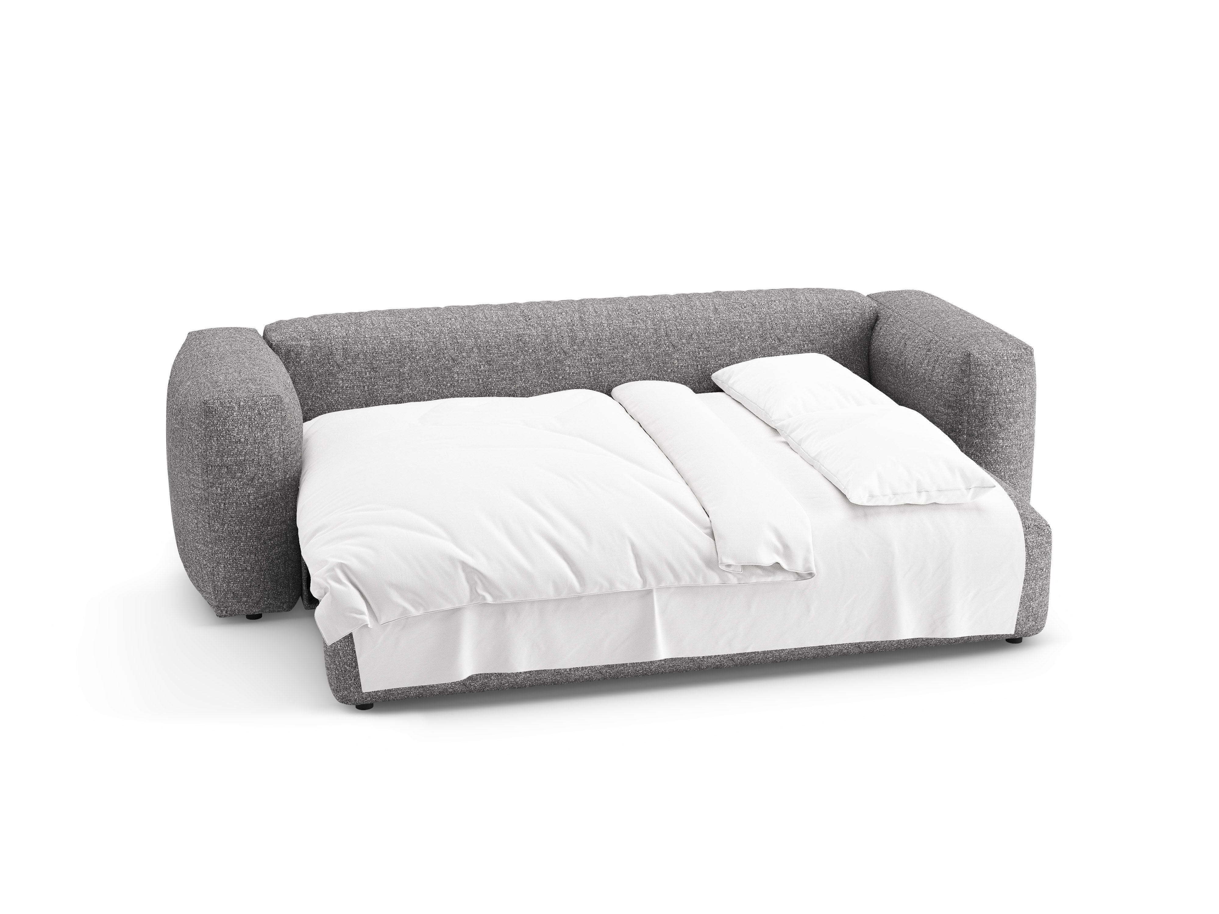 Sofa 3-sitzig mit Schlaffunktion MARTINA in grafitfarbenem Boucle