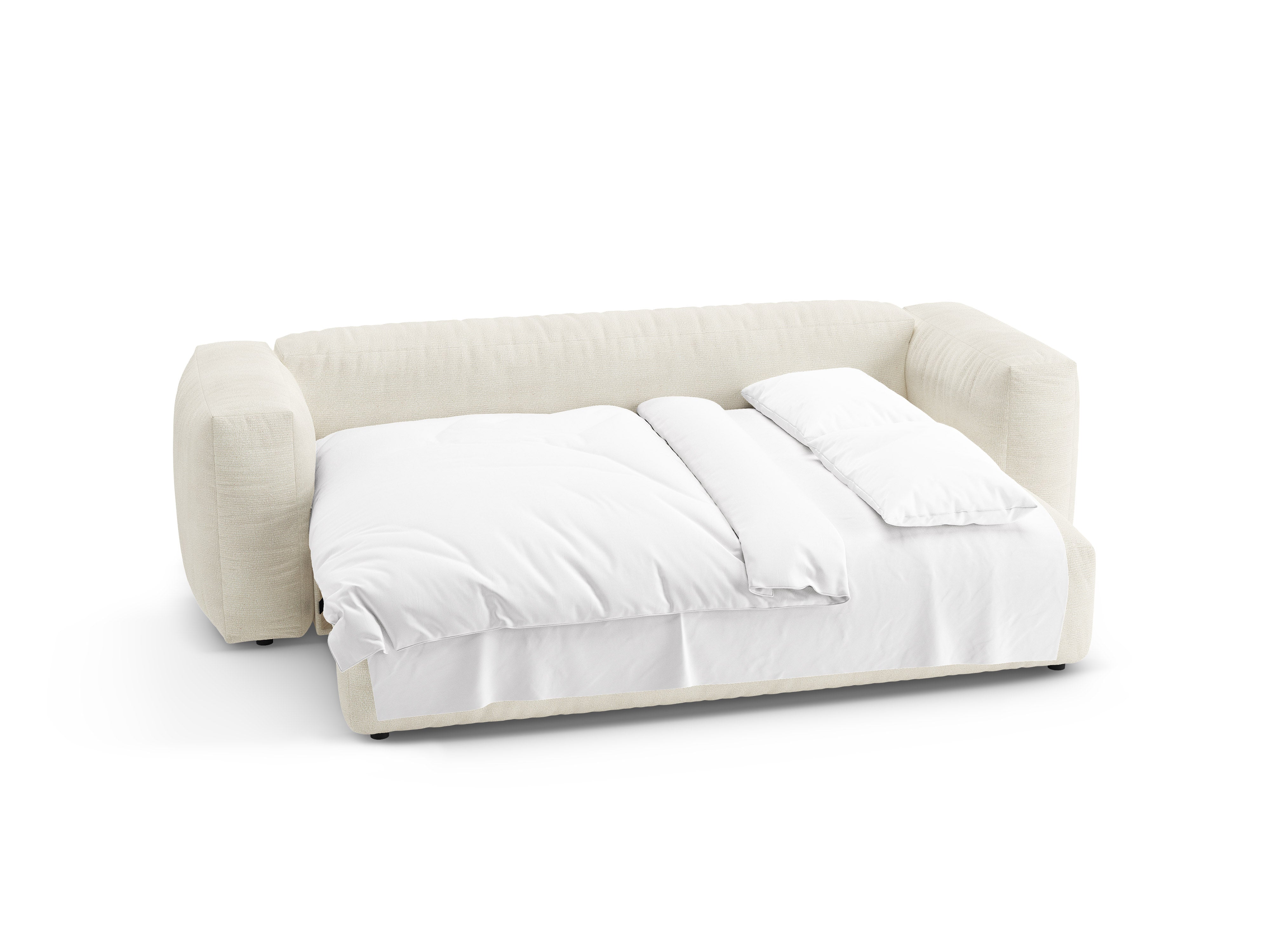 3-Seater Sofa with Sleeping Function MARTINA Ivory Boucle