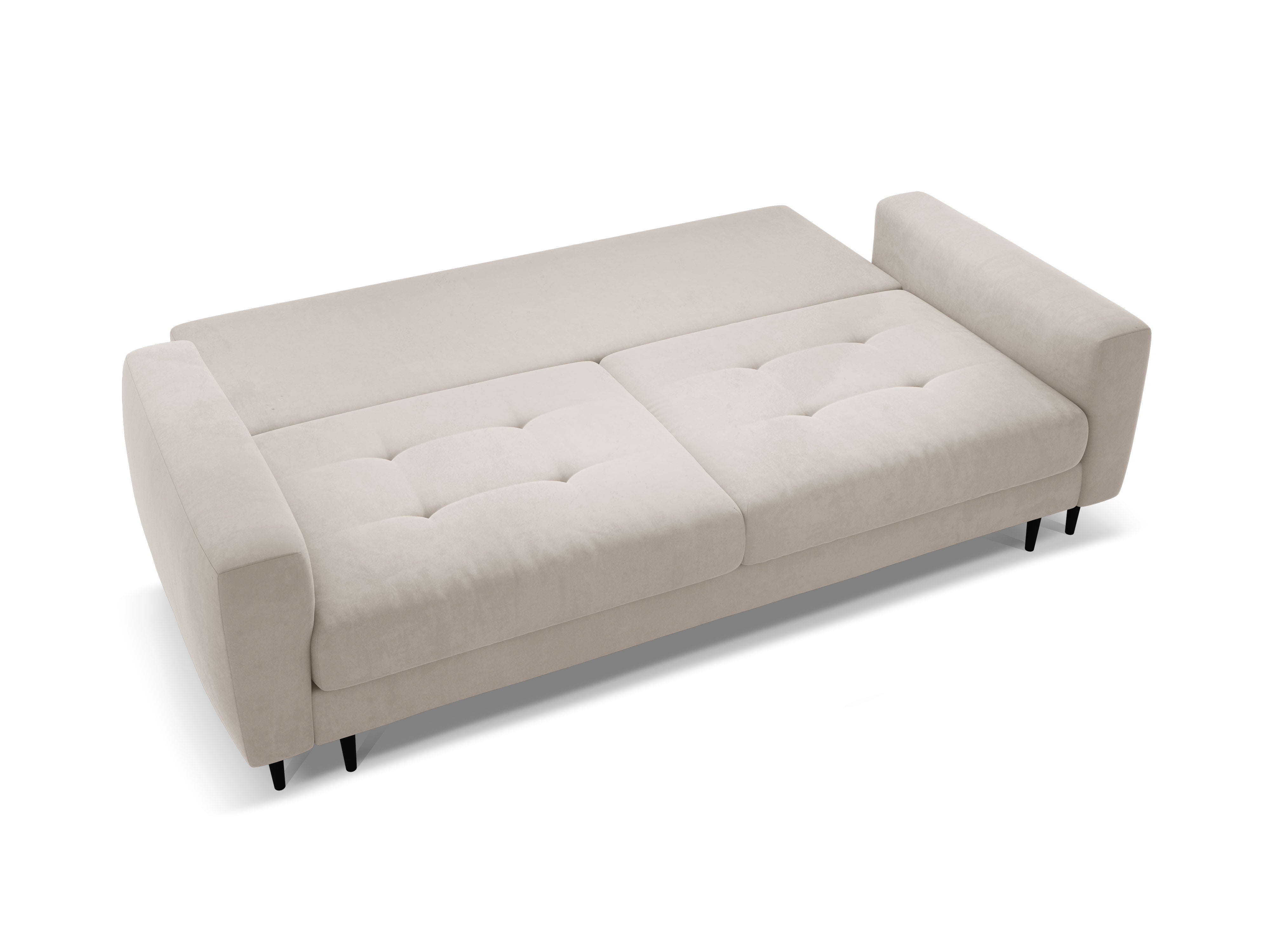 Sofa aus Samt für 3 Personen mit Schlaf-Funktion BEMY beige