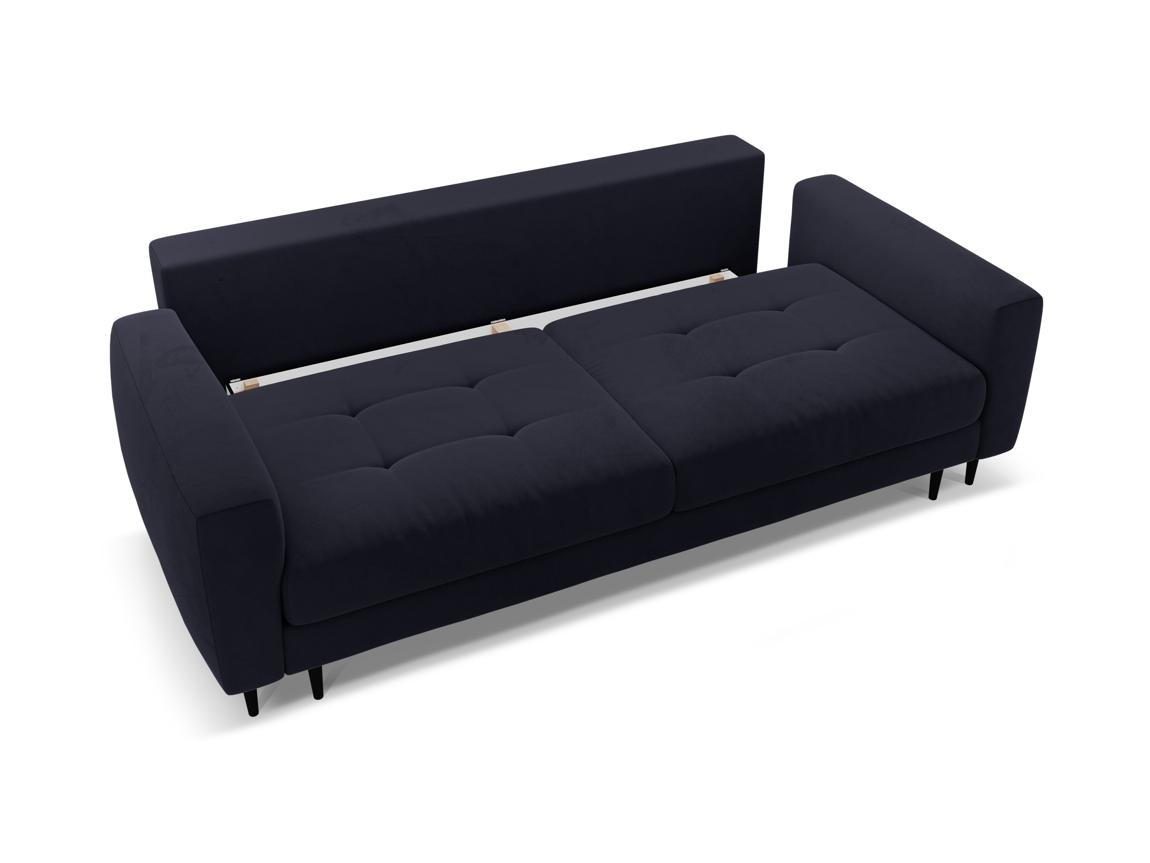 Velvet 3-Seater Sofa with Sleeping Function BEMY Royal Blue