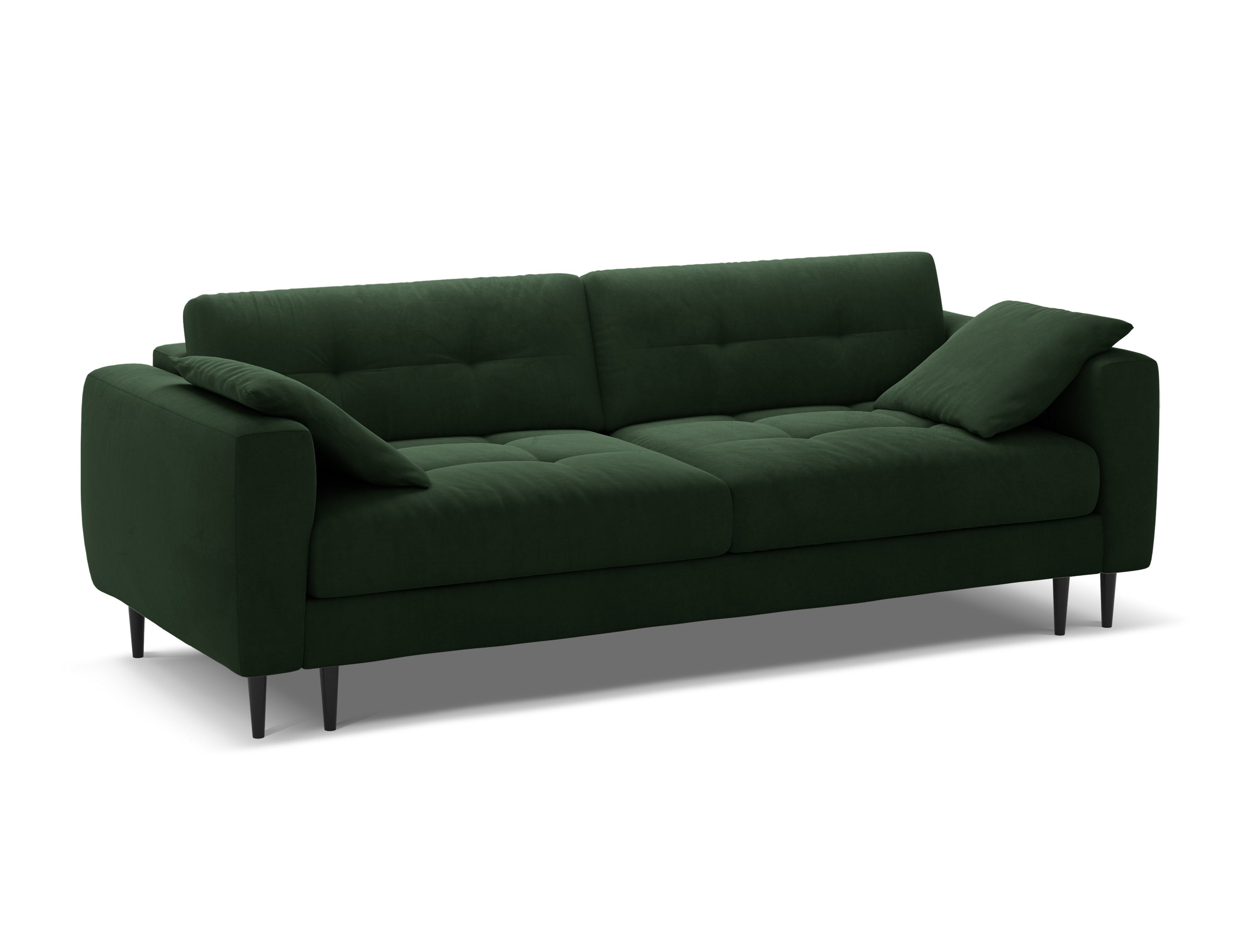 Sofa aus Samt für 3 Personen mit Schlaf-Funktion BEMY in Flaschengrün