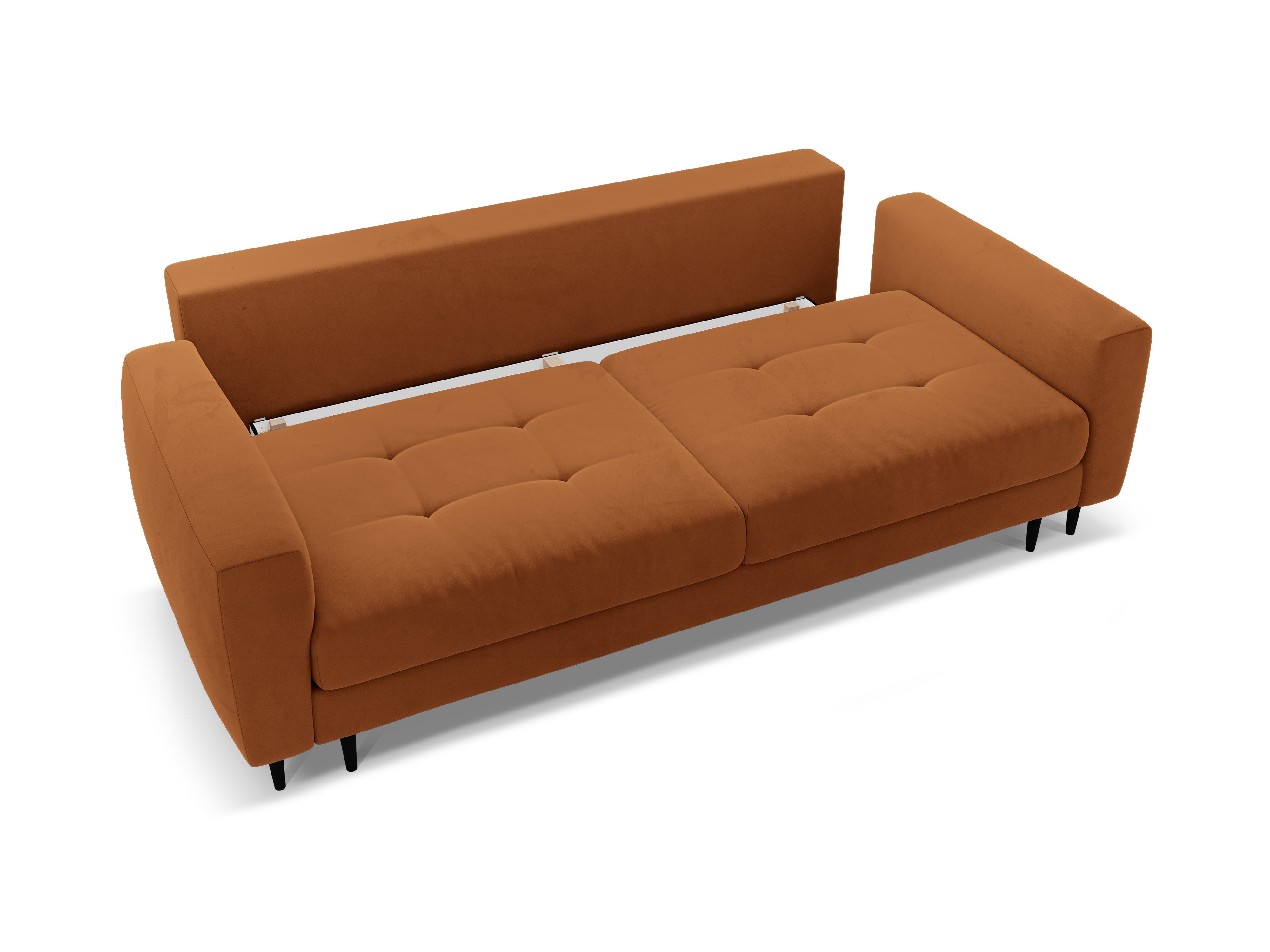 Sofa aus Samt für 3 Personen mit Schlaf-Funktion BEMY terrakotta