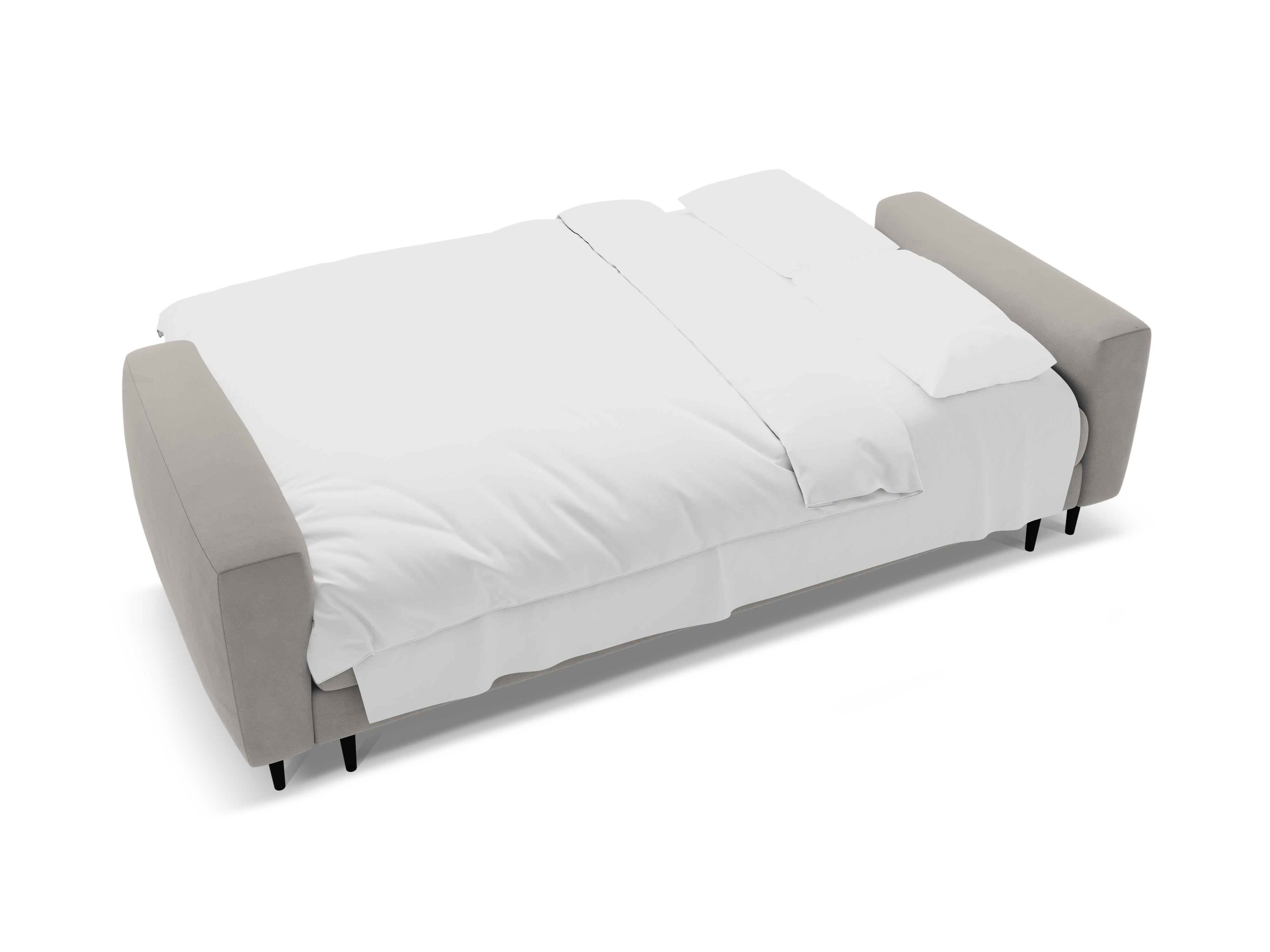 Sofa aus Samt für 3 Personen mit Schlaf-Funktion BEMY grau