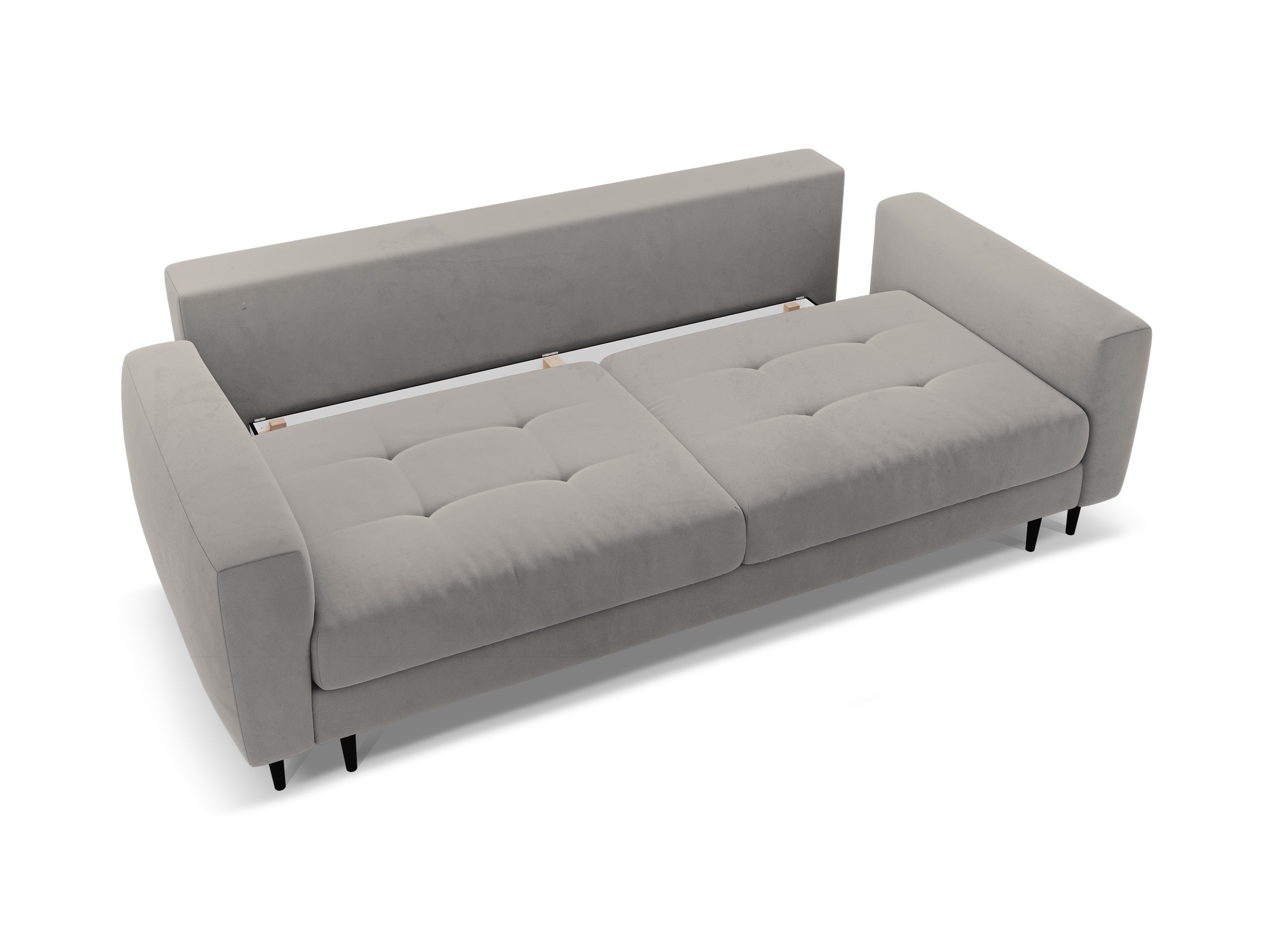 Sofa aus Samt für 3 Personen mit Schlaf-Funktion BEMY grau