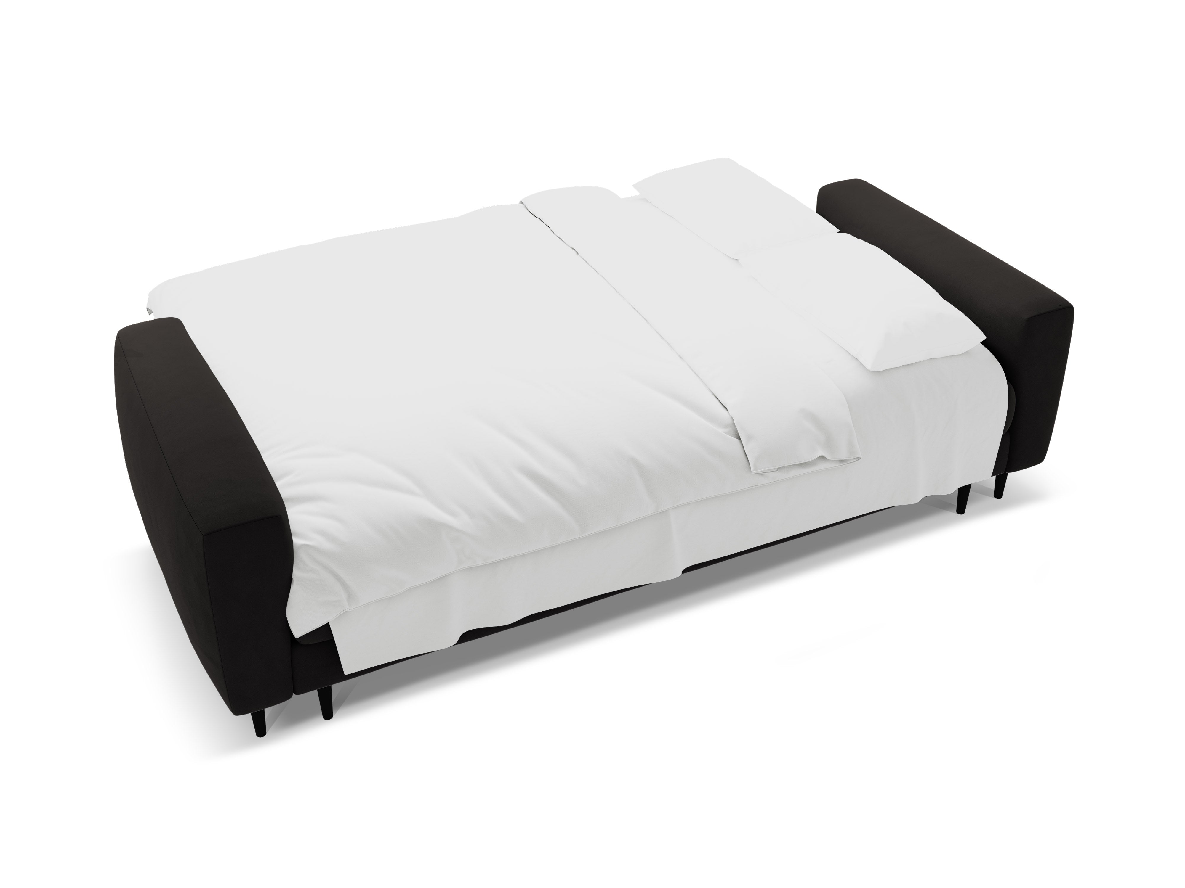 Sofa aus Samt für 3 Personen mit Schlaf-Funktion BEMY schwarz