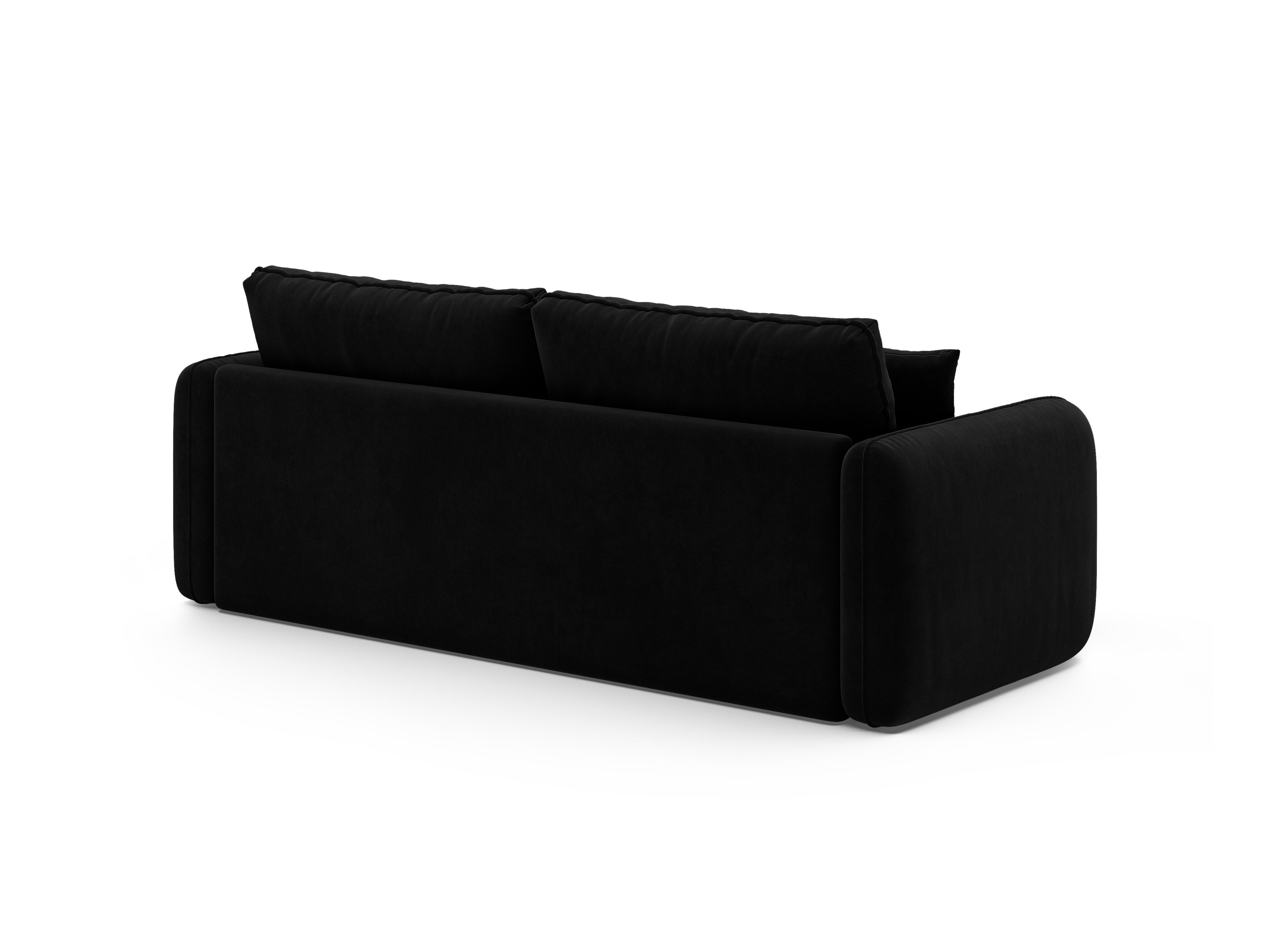Black 3-Seater Velvet Sofa with Sleeping Function DORMI