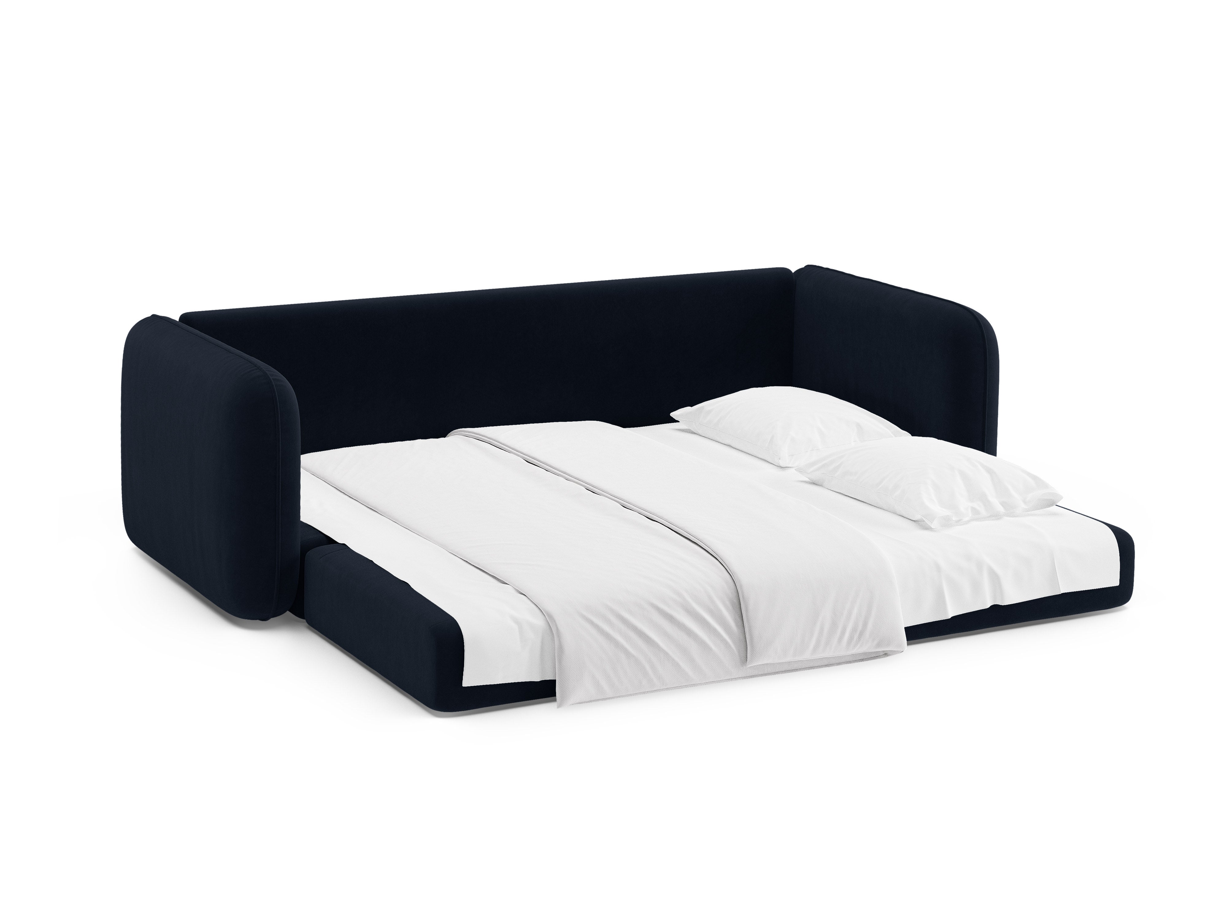 Sofa aus Samt für 3 Personen mit Schlaf-Funktion DORMI königsblau