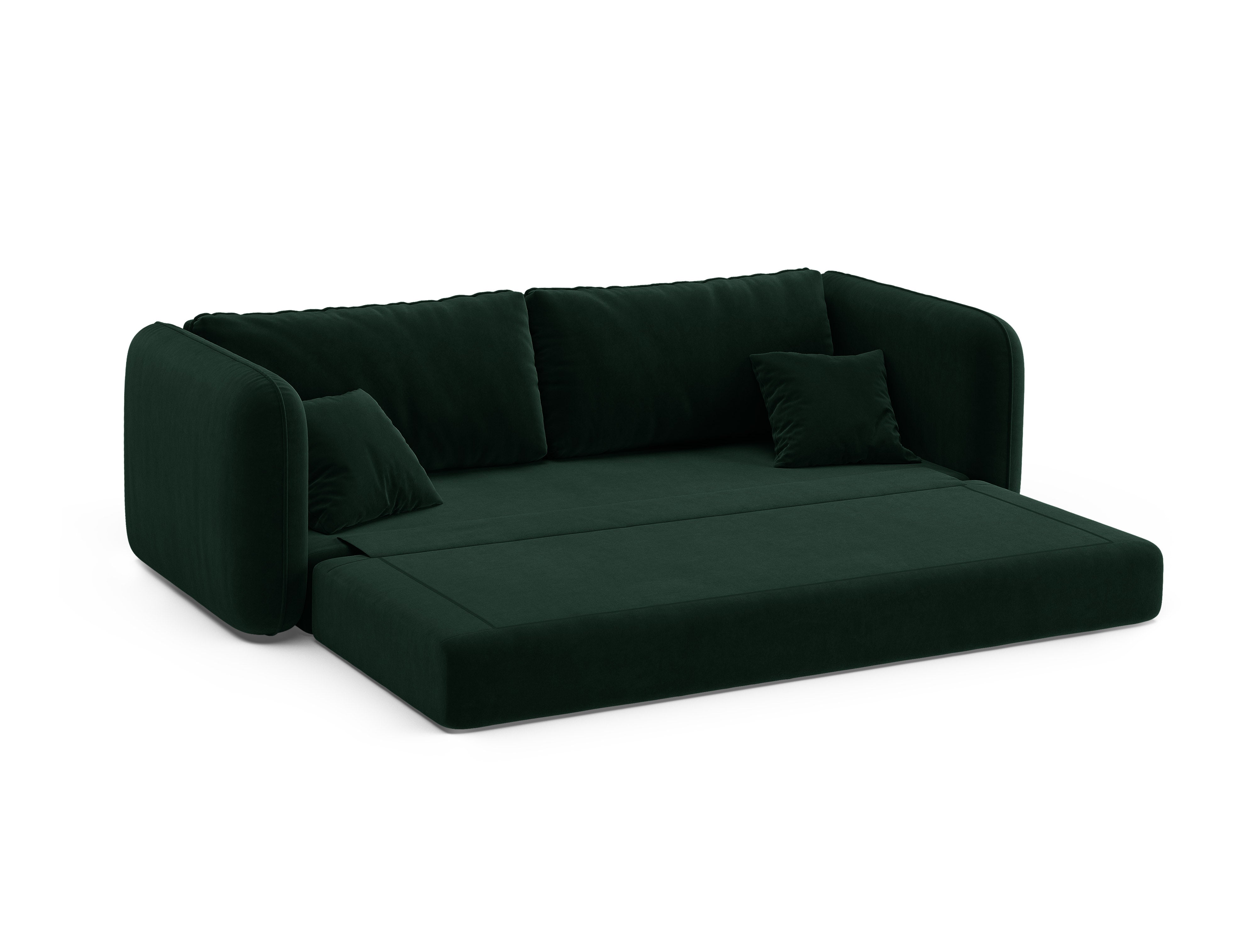 Sofa aus Samt für 3 Personen mit Schlaf-Funktion DORMI in Flaschengrün