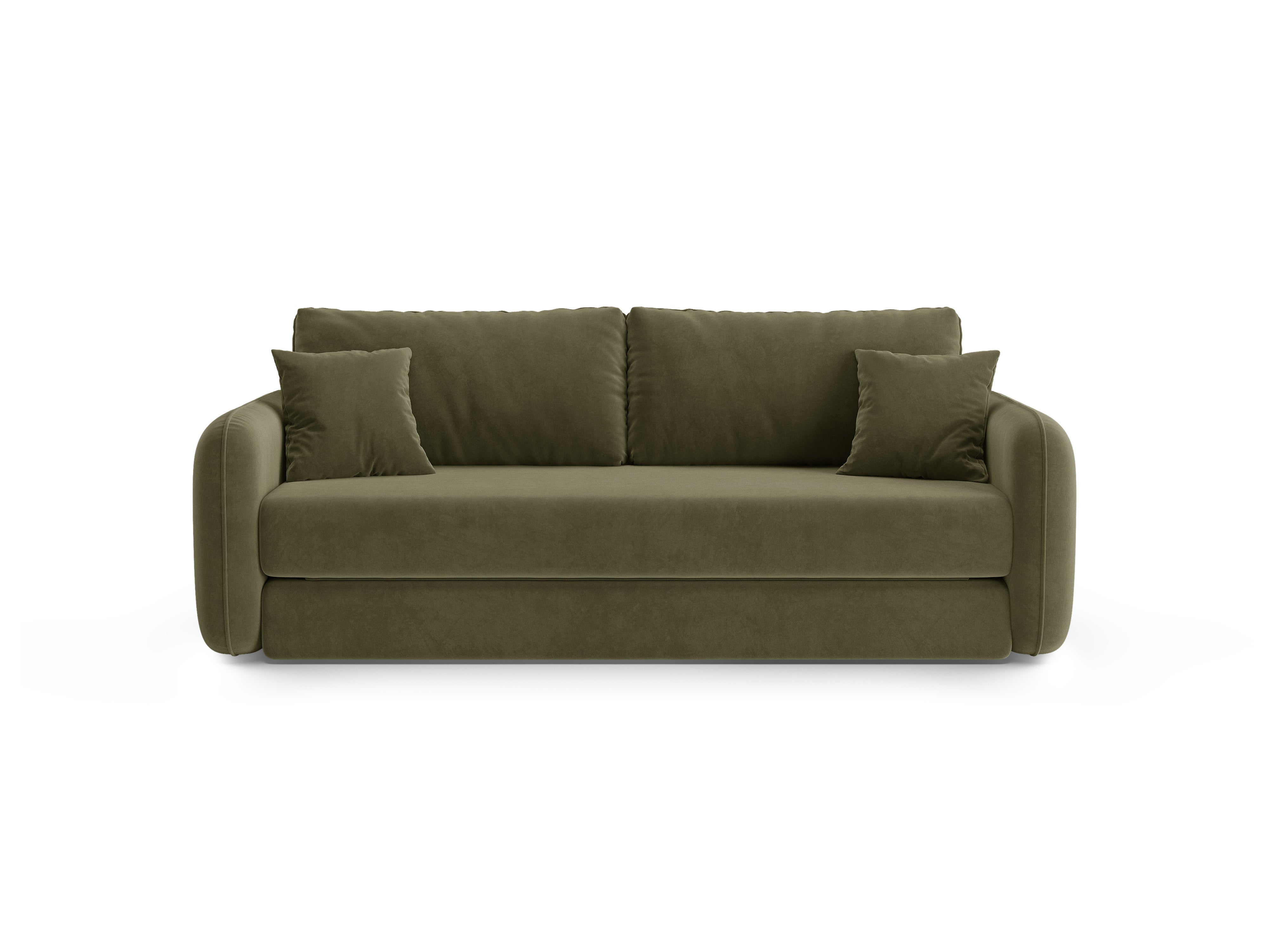 Sofa aus Samt für 3 Personen mit Schlaf-Funktion DORMI grün