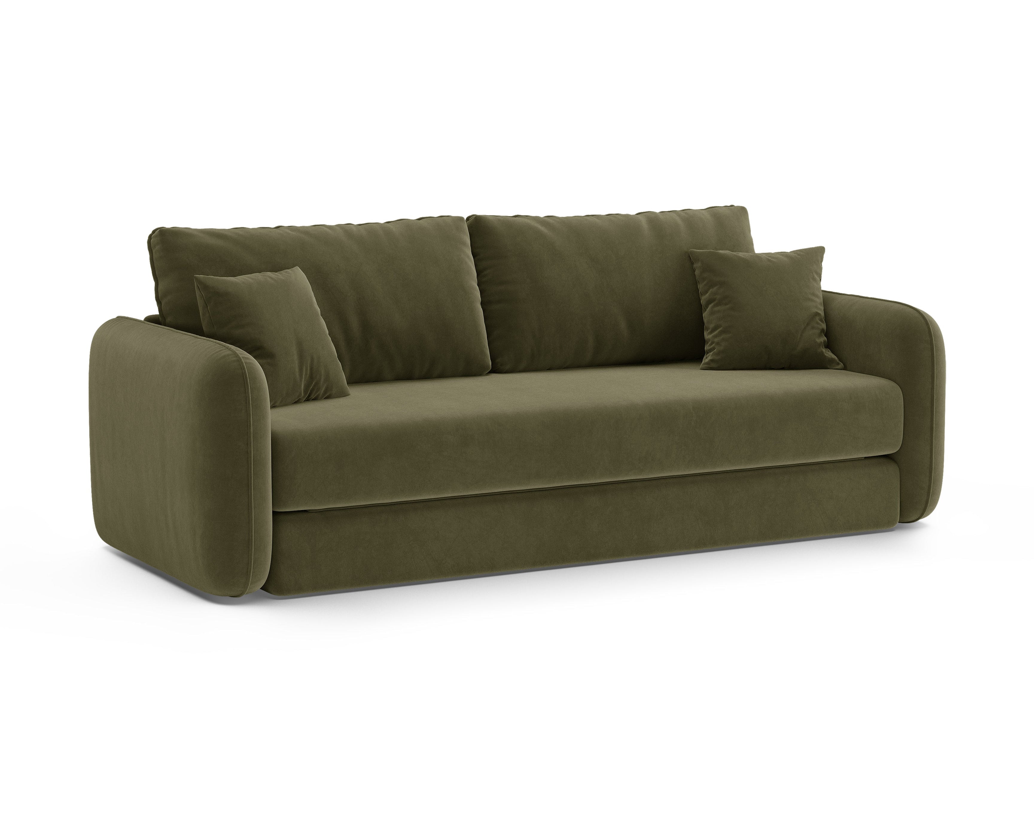 Sofa aus Samt für 3 Personen mit Schlaf-Funktion DORMI grün