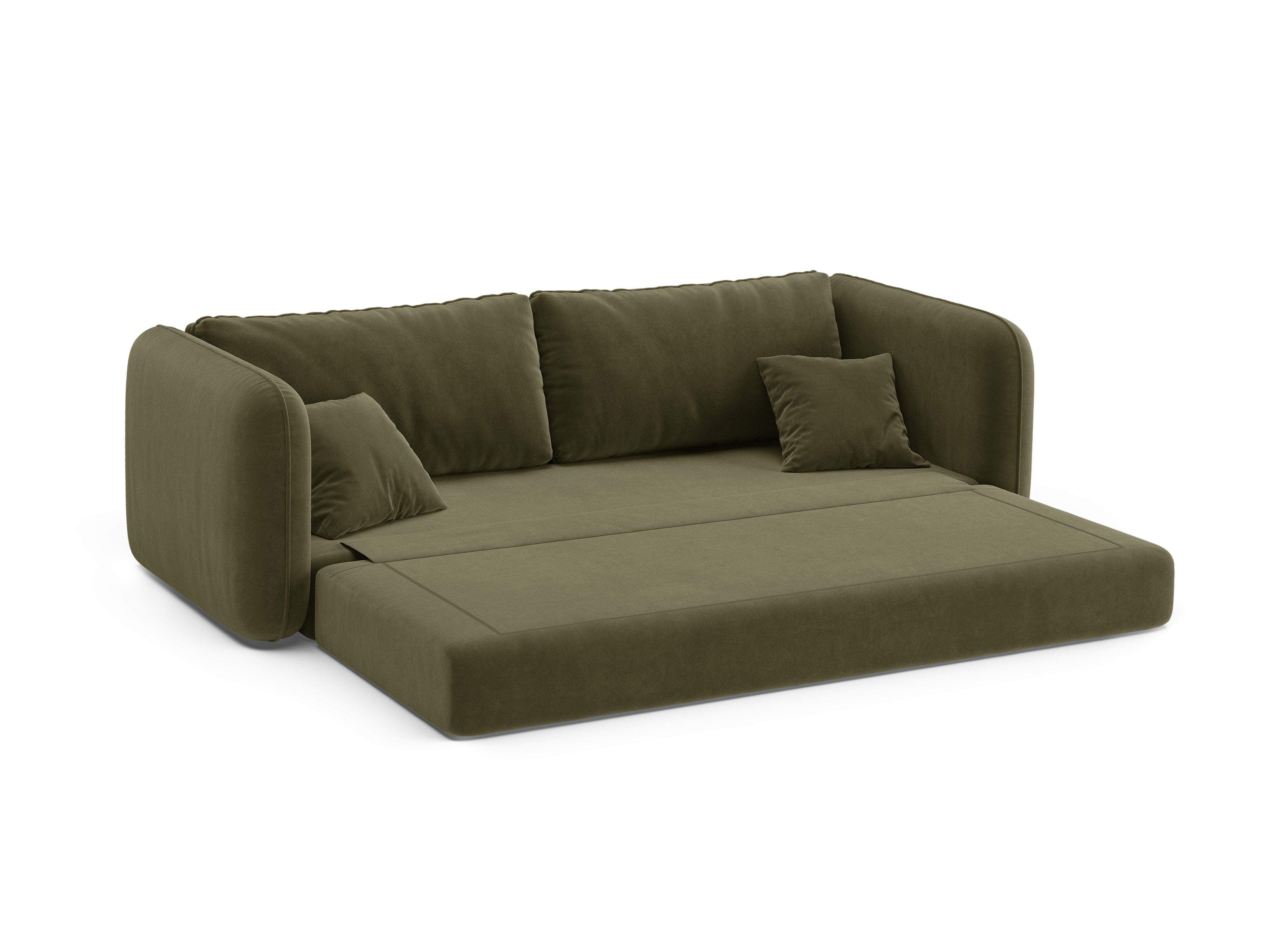 Sofa aus Samt für 3 Personen mit Schlaf-Funktion DORMI grün