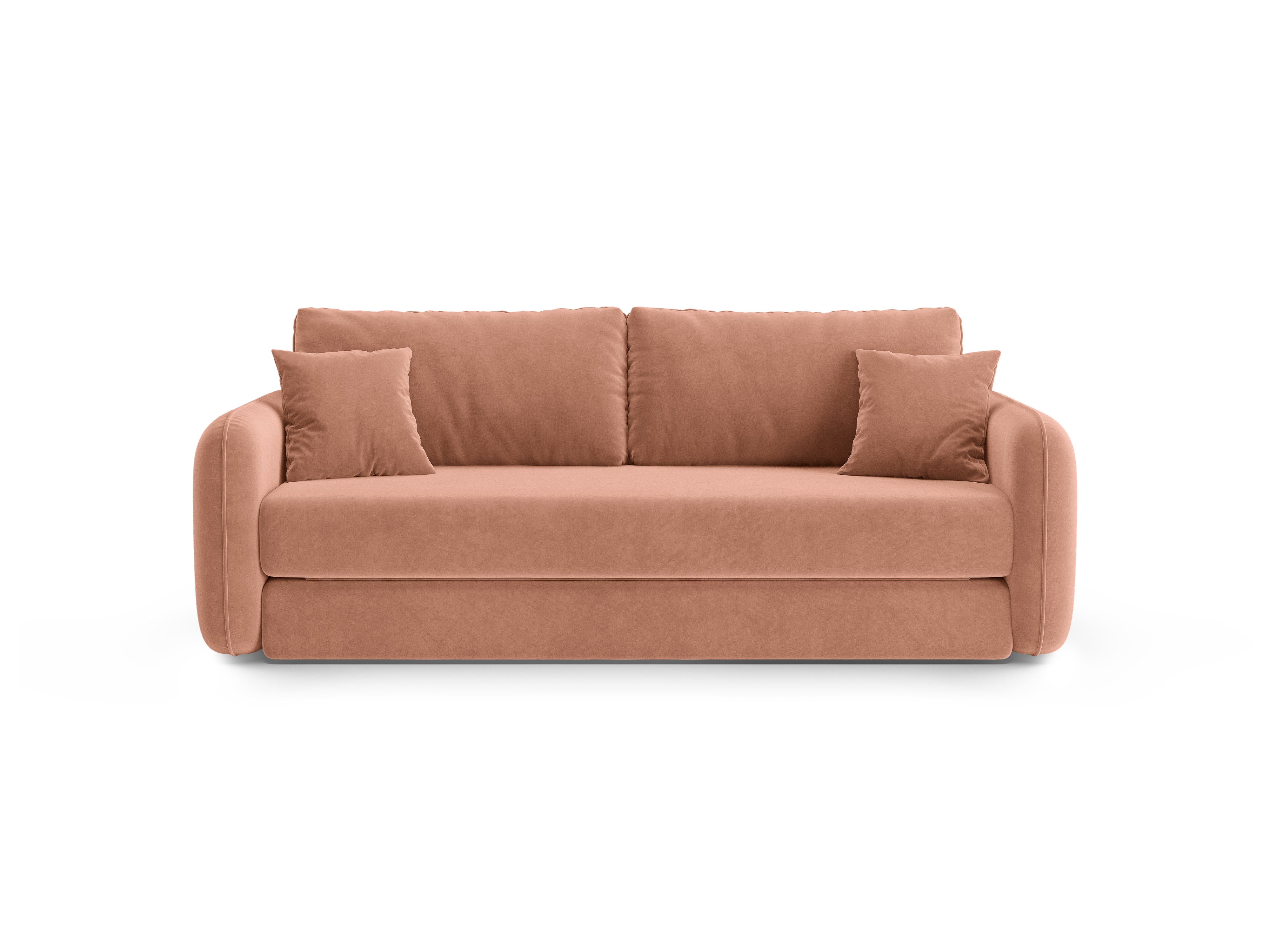 Velvet 3-Seater Sofa with Sleeping Function DORMI Pink