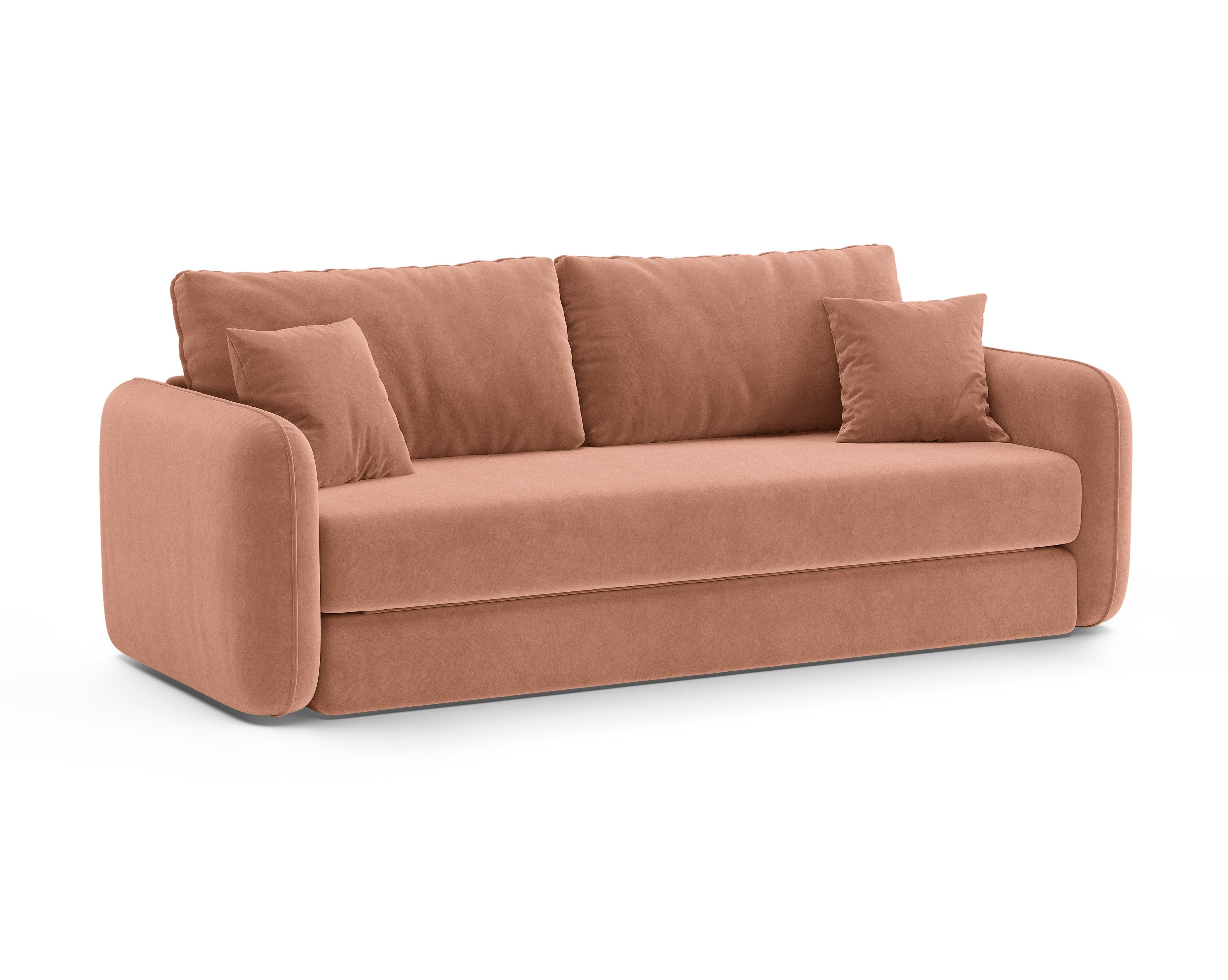 Velvet 3-Seater Sofa with Sleeping Function DORMI Pink
