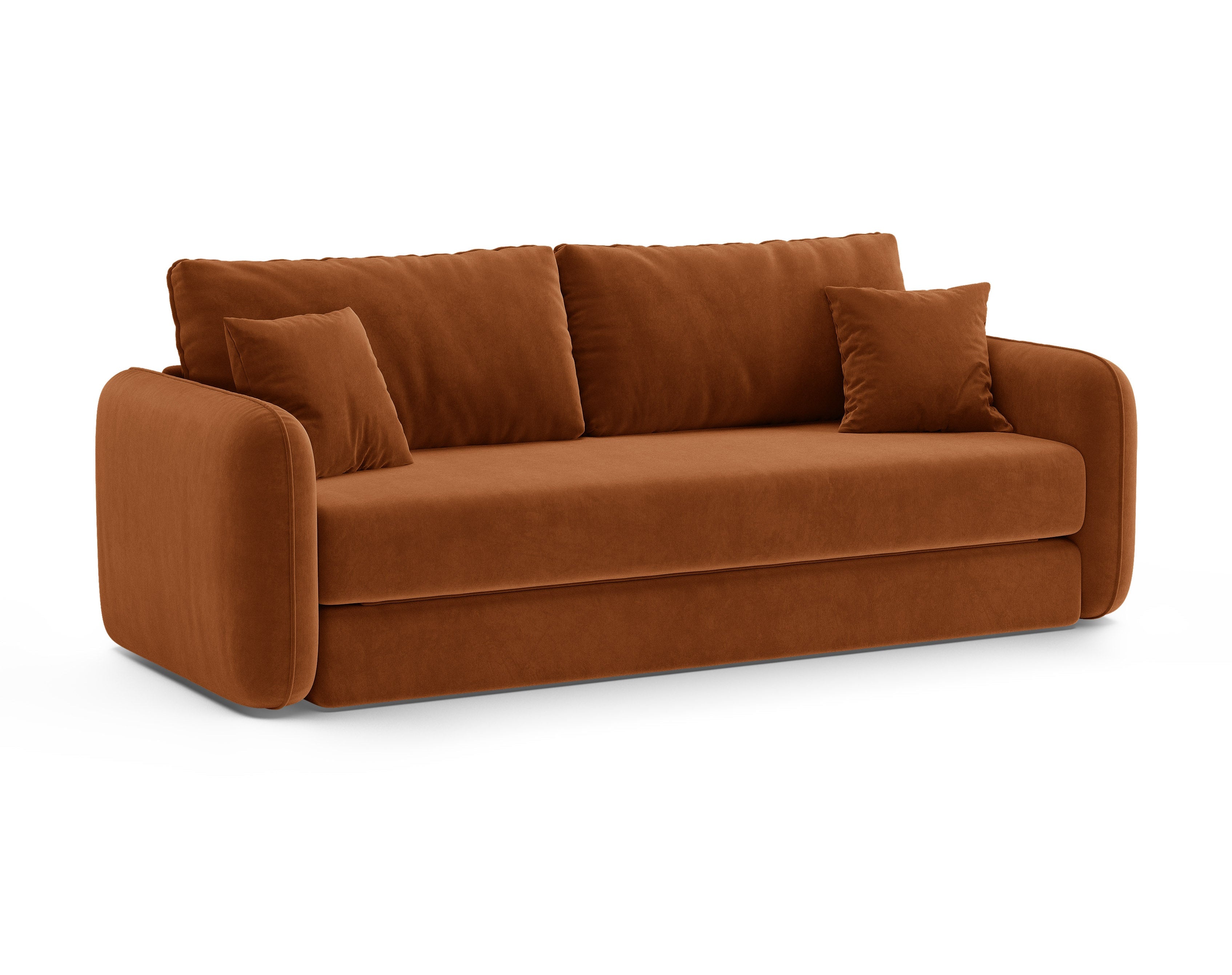 Sofa aus Samt für 3 Personen mit Schlaf-Funktion DORMI terrakotta