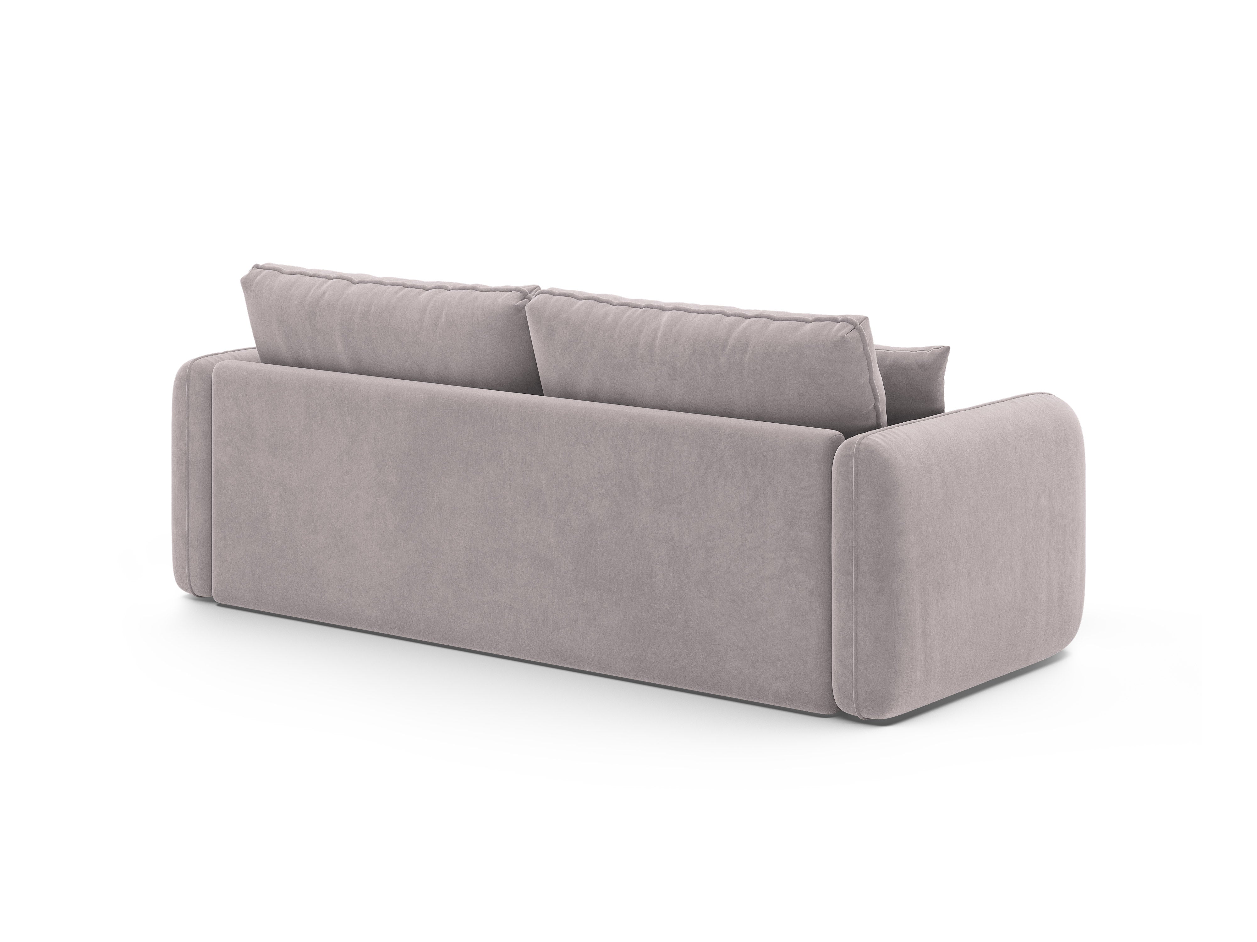 Sofa aus Samt für 3 Personen mit Schlaf-Funktion DORMI hellgrau