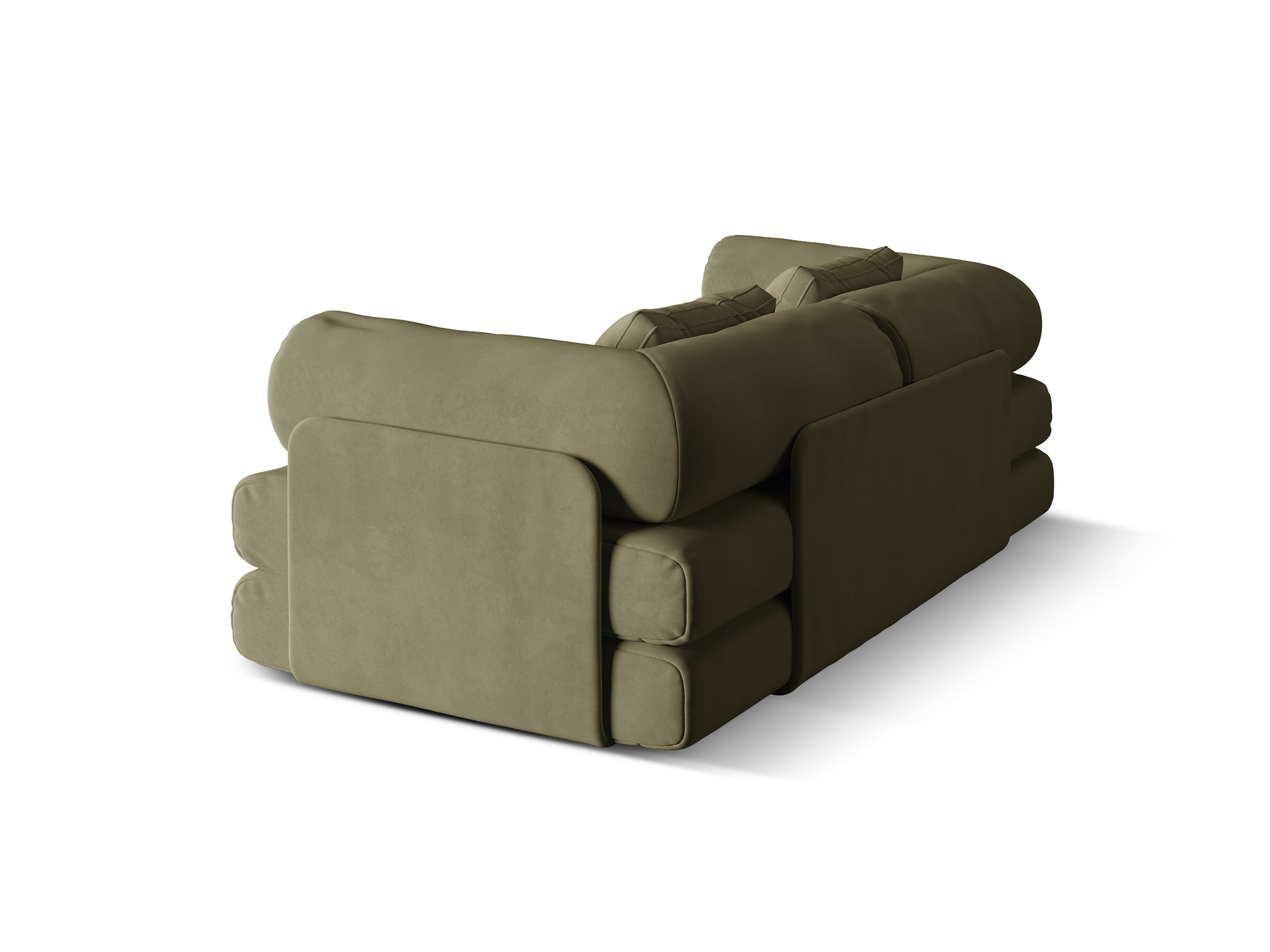 Dreamy Green Velvet 3-Seater Sofa with Sleeping Function