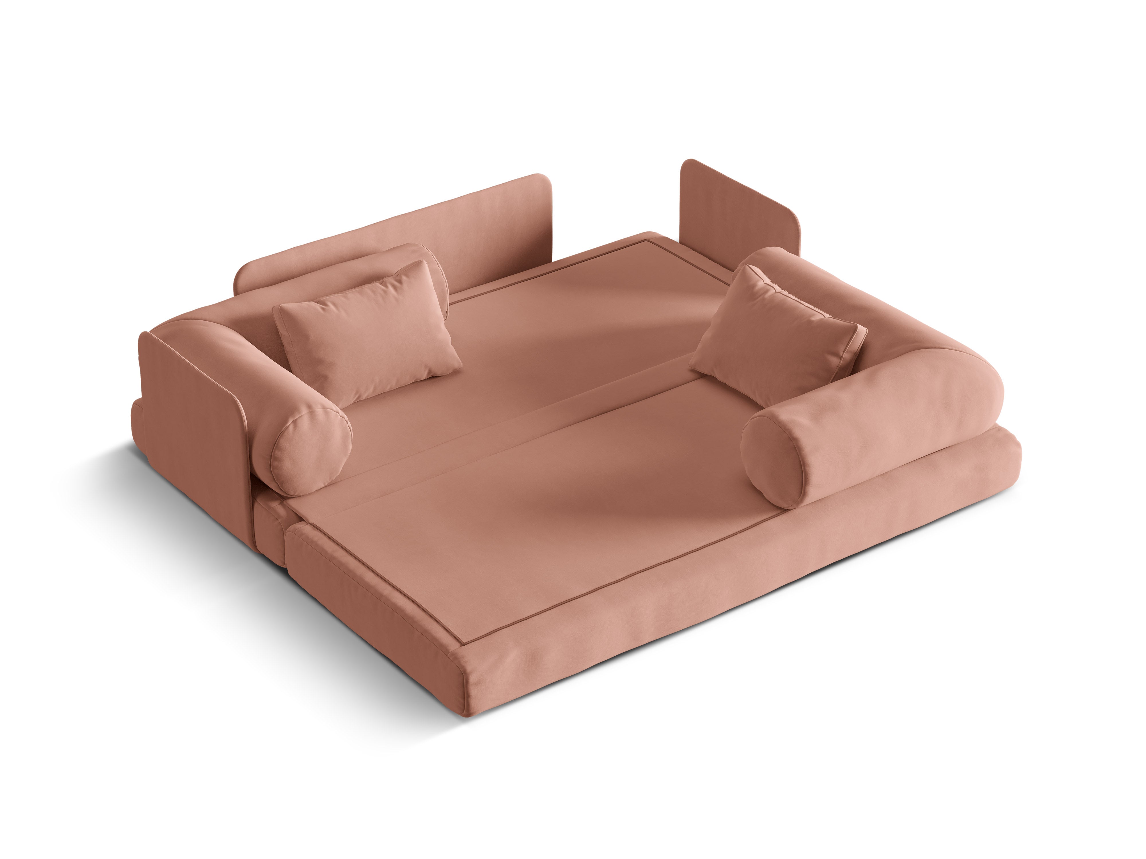 DREAMY 3-Sitzer Sofa aus Samt mit Schlaf-Funktion in Rosa
