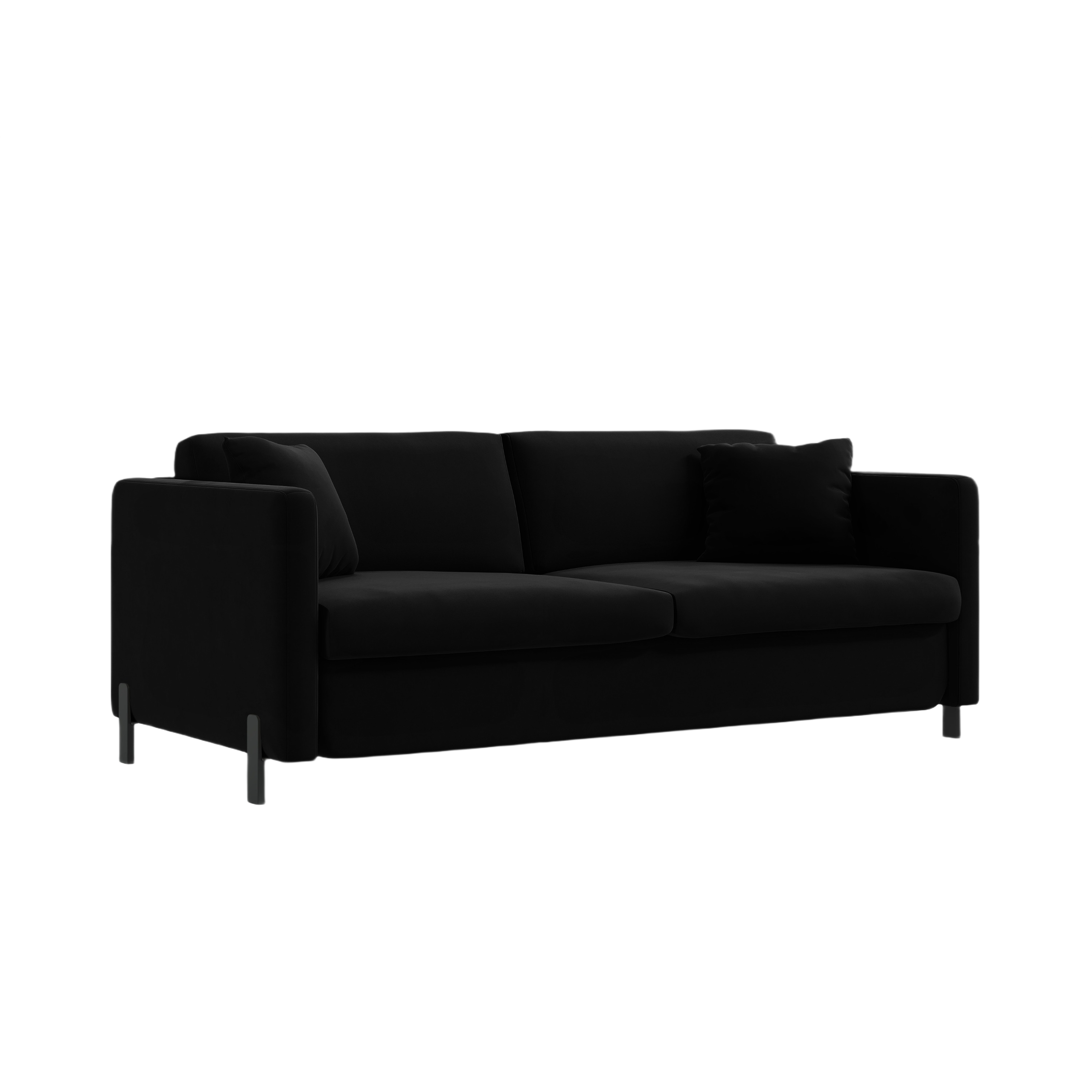 Samtsofa mit Bettfunktion, "Gloria", 3 Sitze, schwarz, 202x102x80
In Europa gemacht