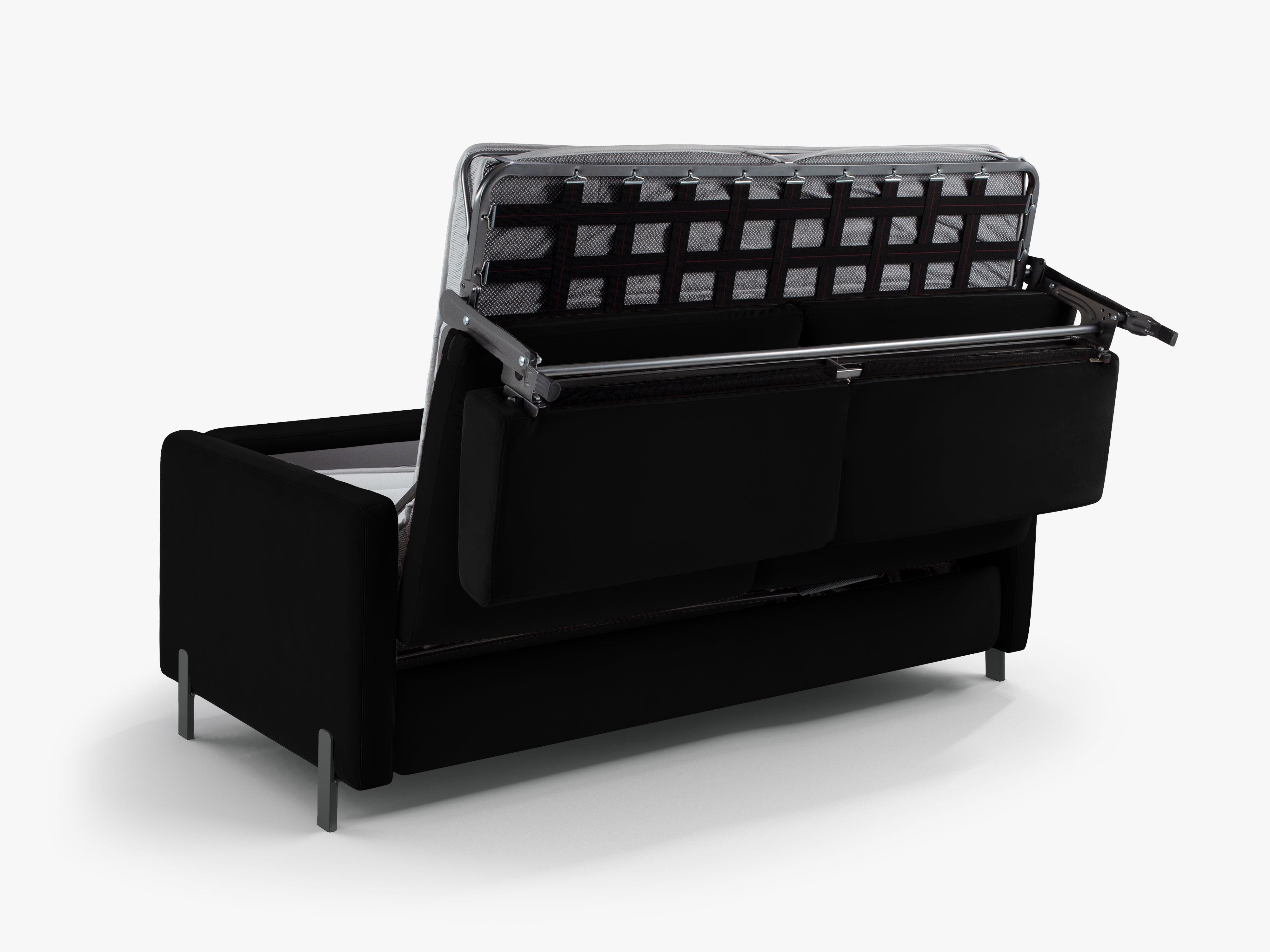 Samtsofa mit Bettfunktion, "Gloria", 3 Sitze, schwarz, 202x102x80
In Europa gemacht