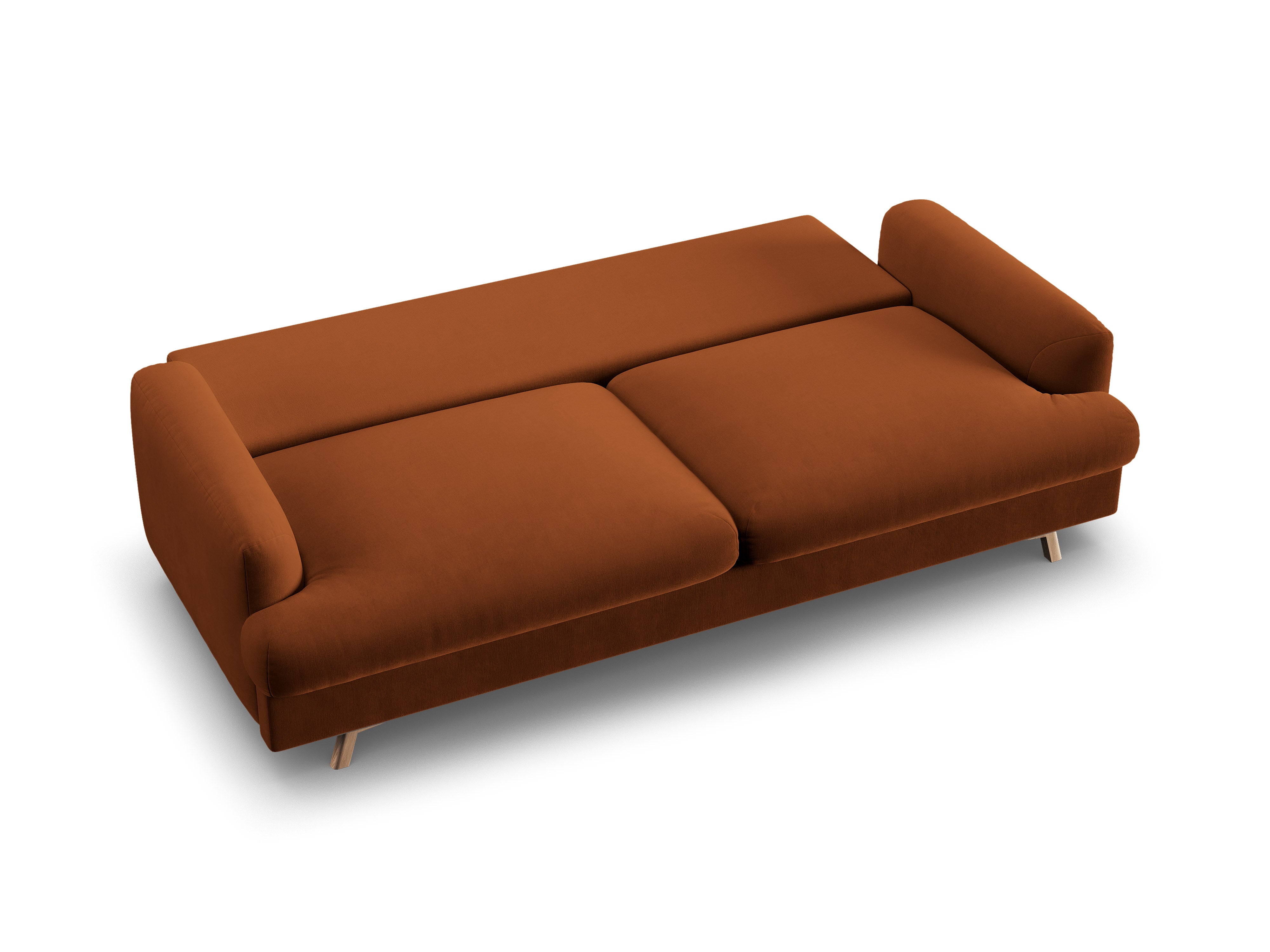 Sofa aus Samt für 3 Personen mit Schlaf-Funktion NAOMI terrakotta