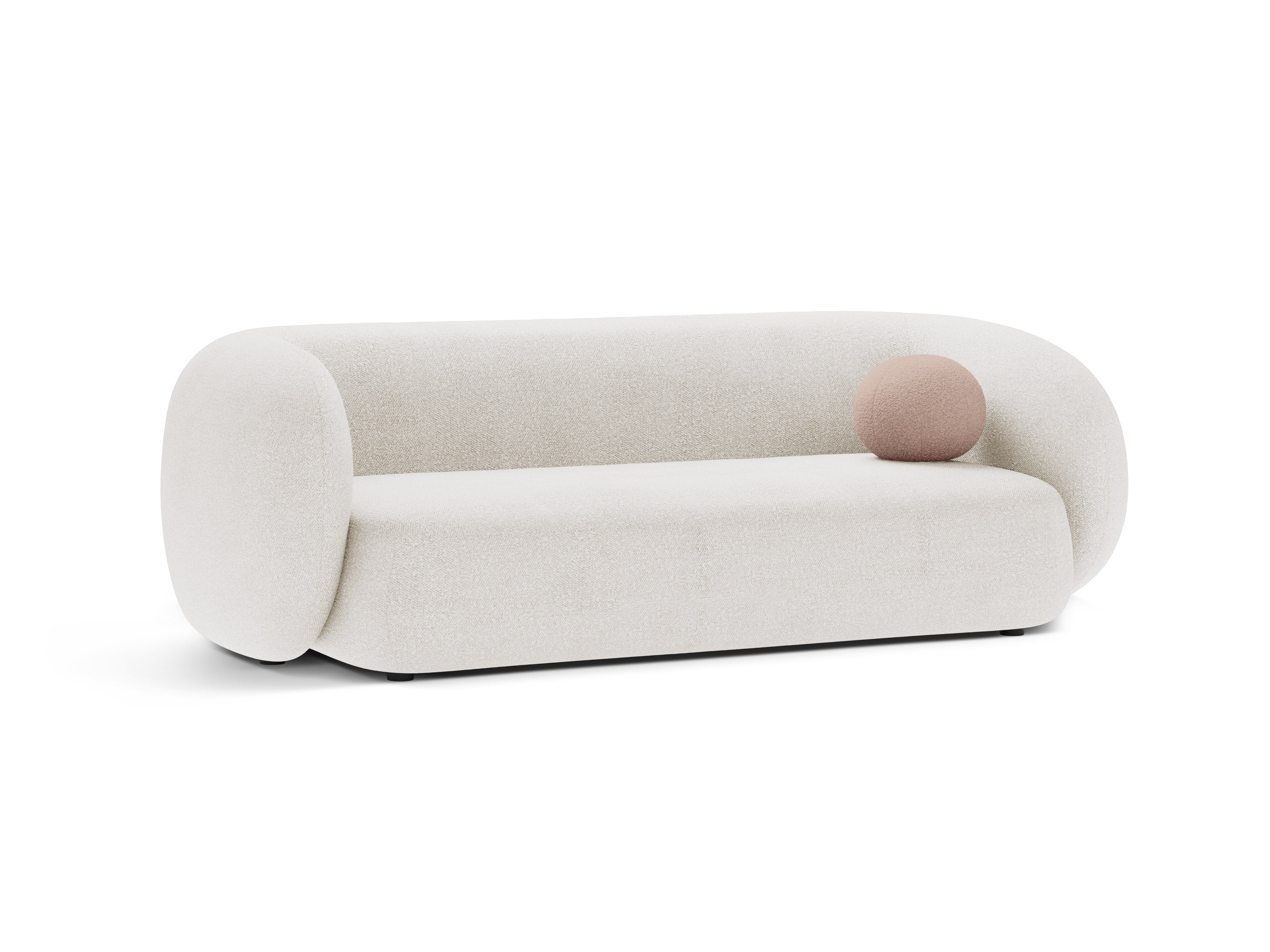 3-seater Sofa KATE white boucle