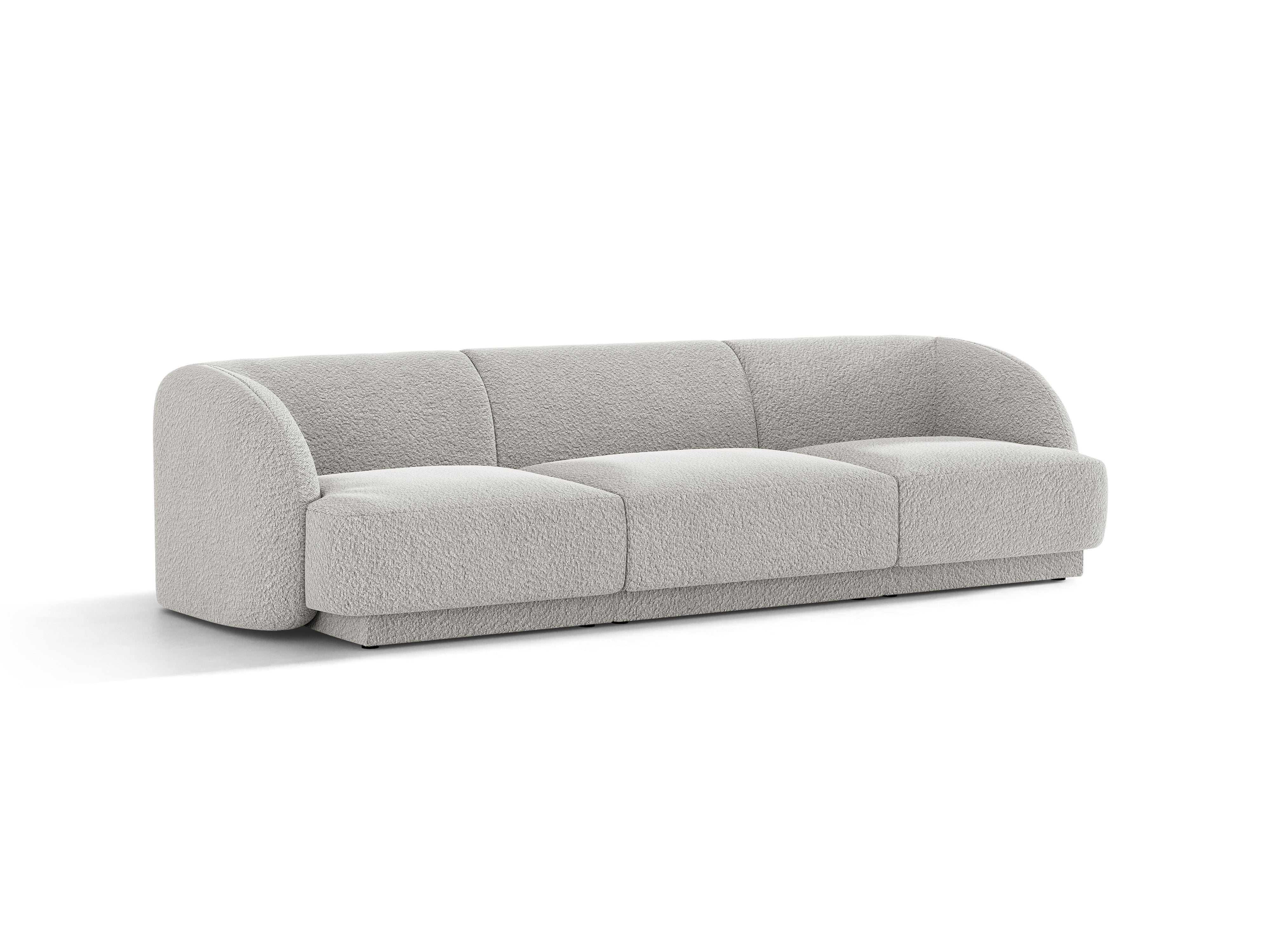 Sofa 3-Sitzer MILEY hellgrau Boucle