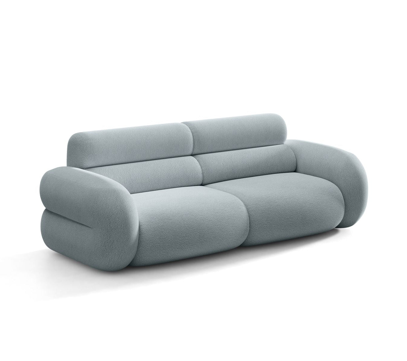 Sofa für 3 Personen NEO in himmelblauem Boucle