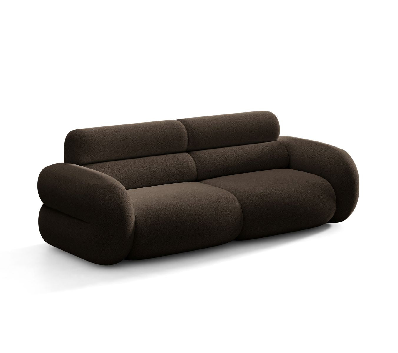 Sofa für 3 Personen NEO in braunem Boucle