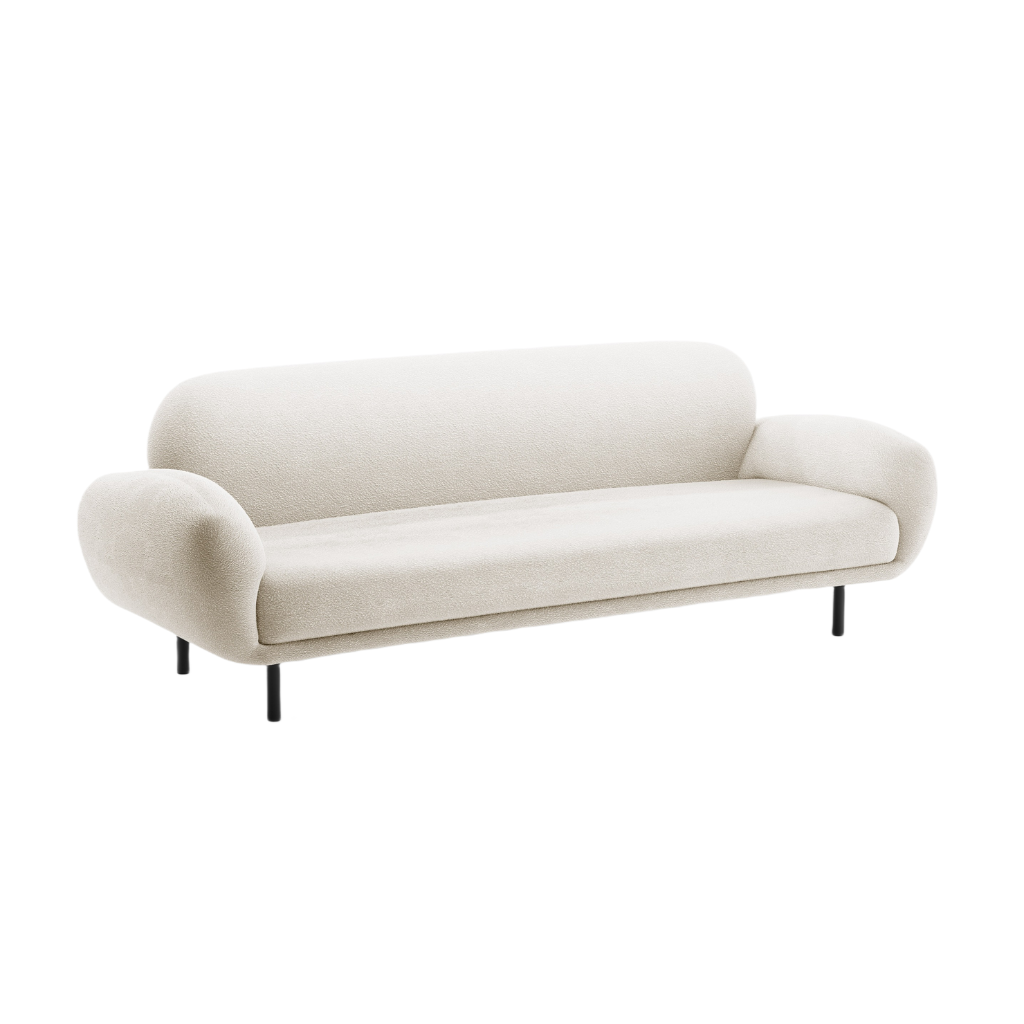 3-seater Sofa POPPY white boucle