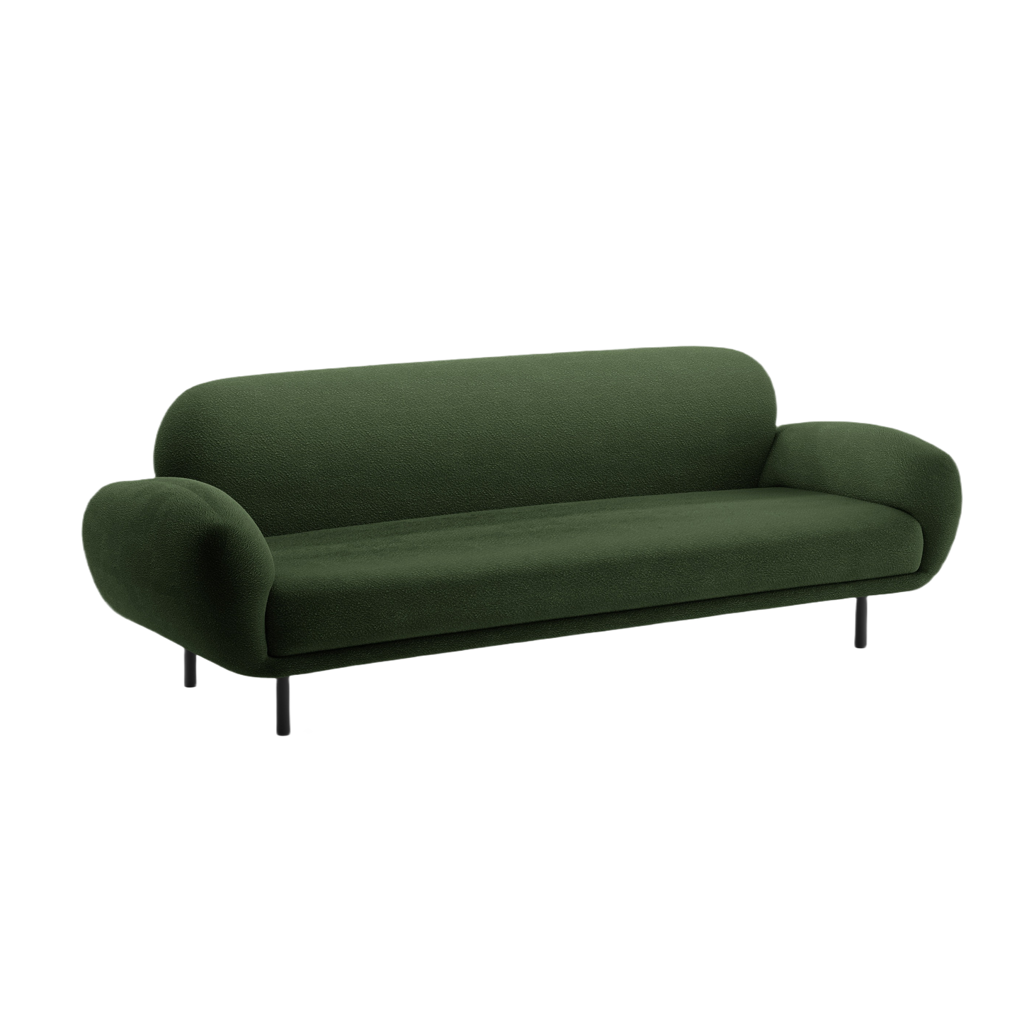 3-seater Sofa POPPY green boucle