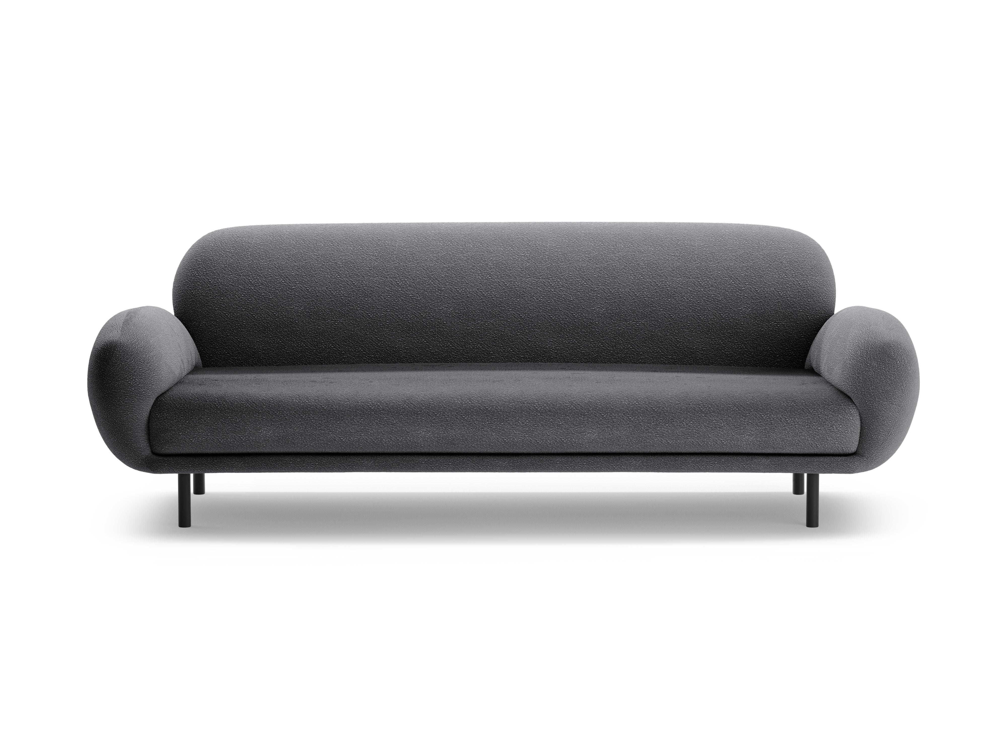 Sofa 3-Sitzer POPPY dunkelgrau Boucle