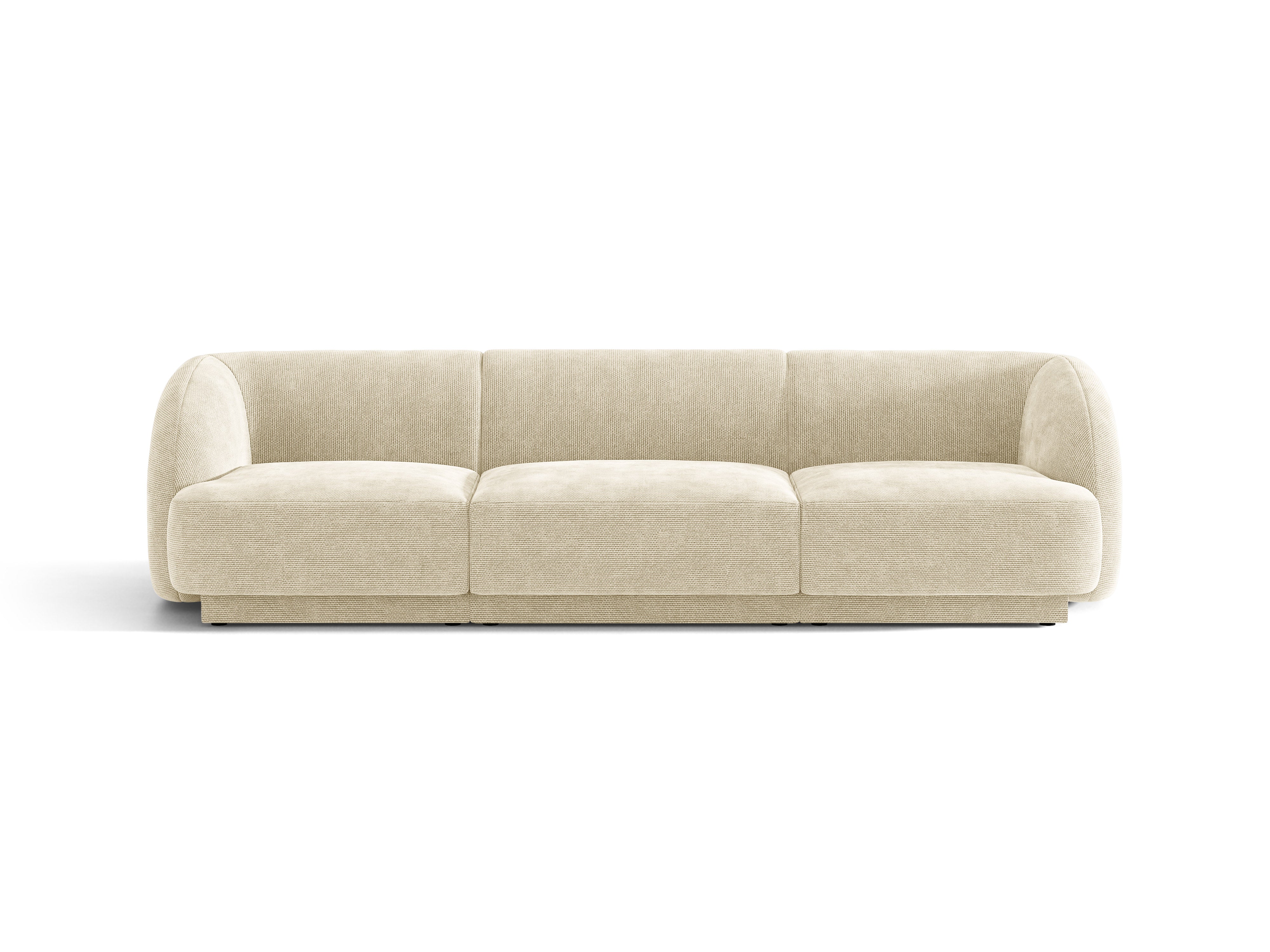 Sofa 3-Sitzer MILEY hellbeige Chenille seidig