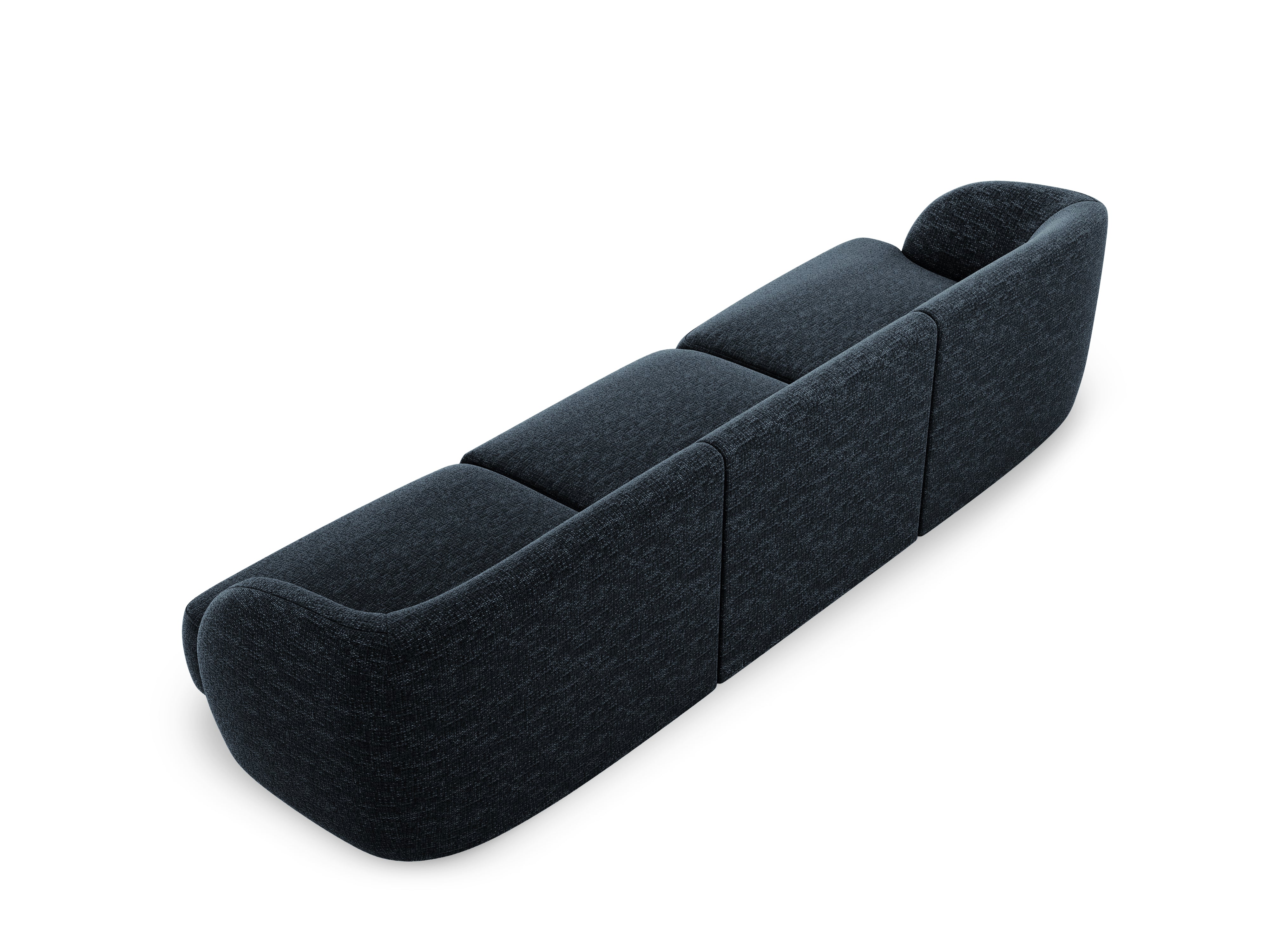 Sofa w tkaninie szenilowej 3-osobowa MILEY granatowy Micadoni Eye on Design