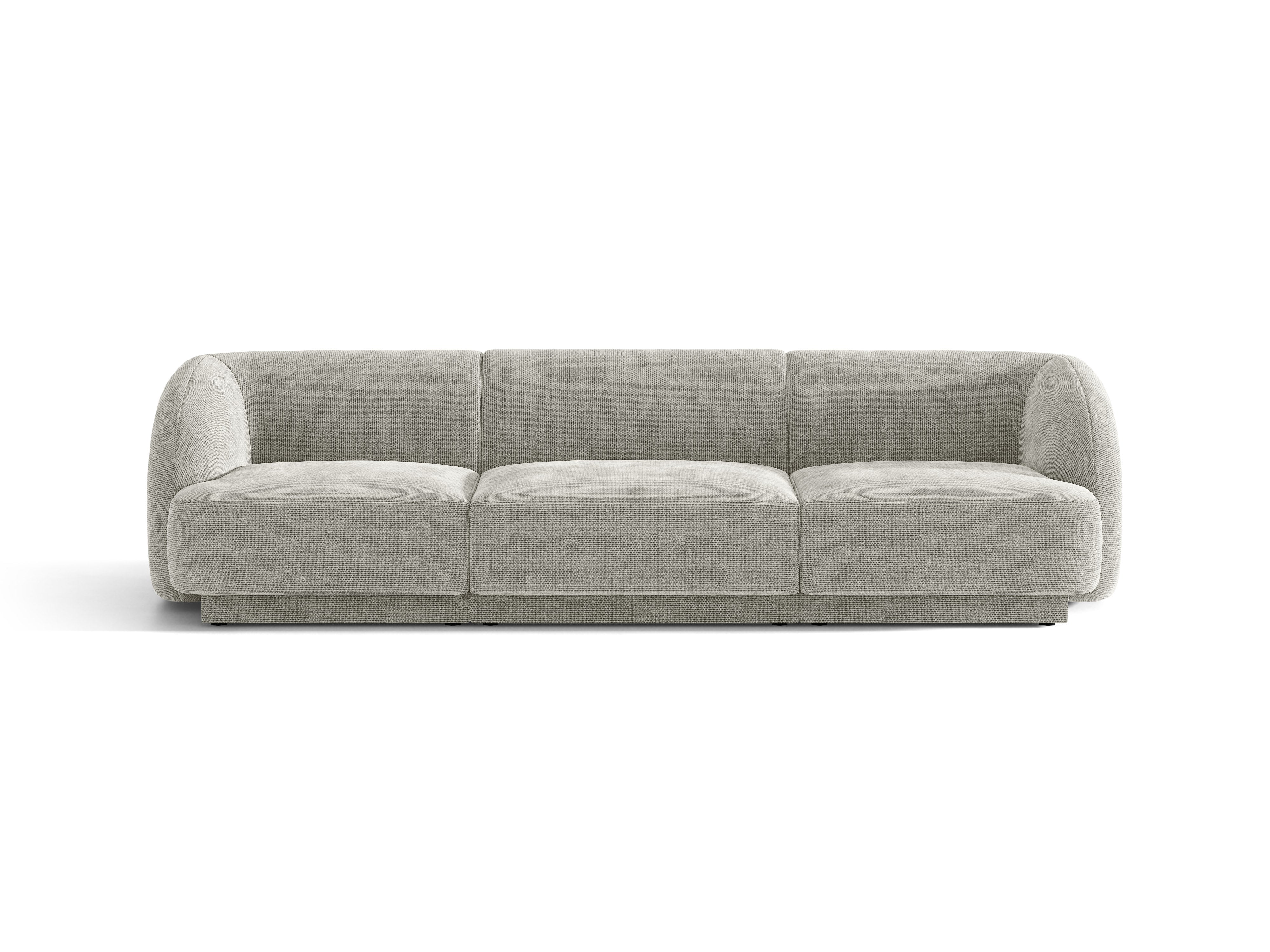 Sofa 3-Sitzer MILEY hellgrau samtig