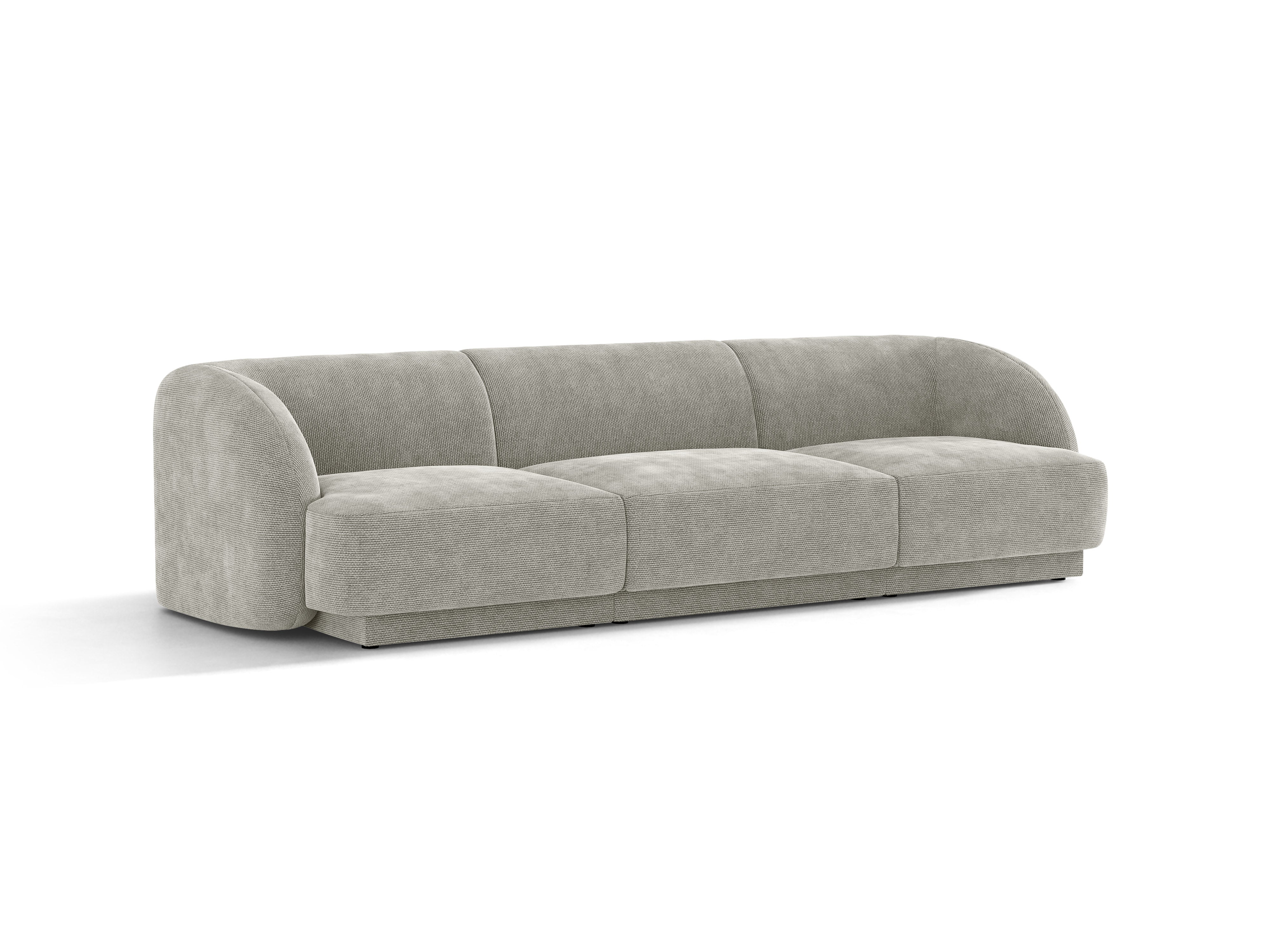 Sofa 3-Sitzer MILEY hellgrau samtig