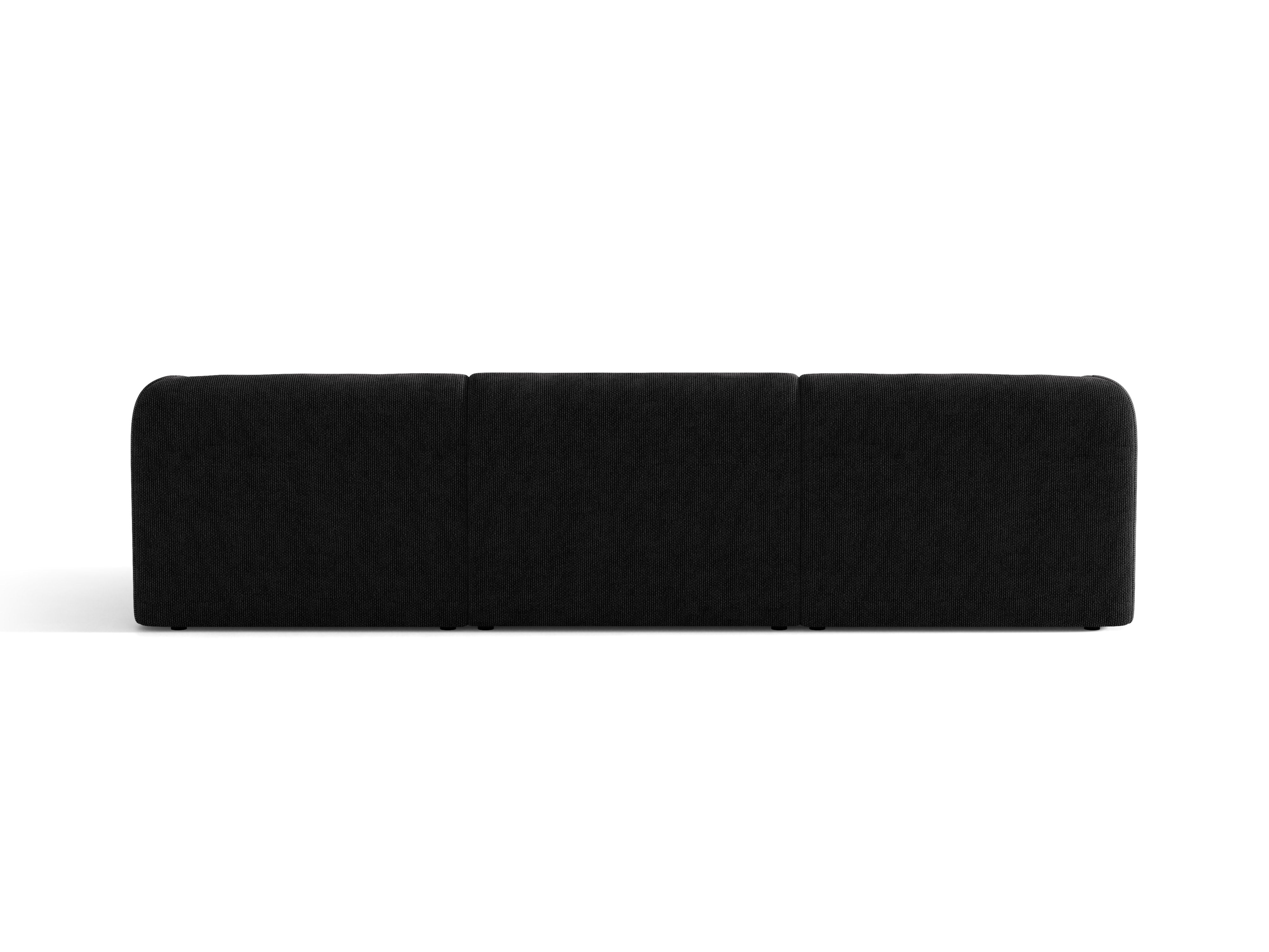 Sofa 3-sitzig MILEY schwarzes Chenille seidig