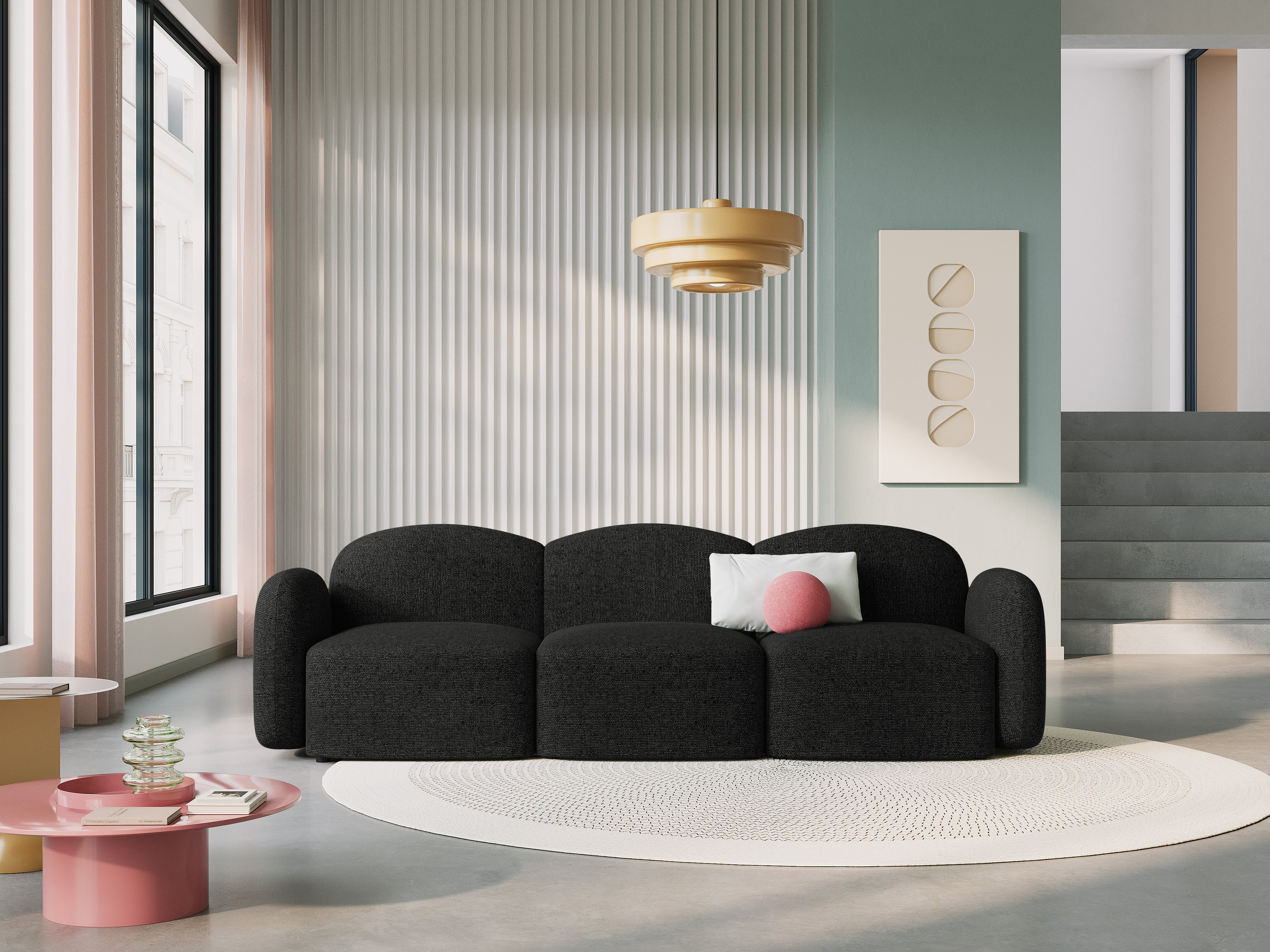 Sofa 3-osobowa BLAIR szenil czarny melanż Micadoni Eye on Design