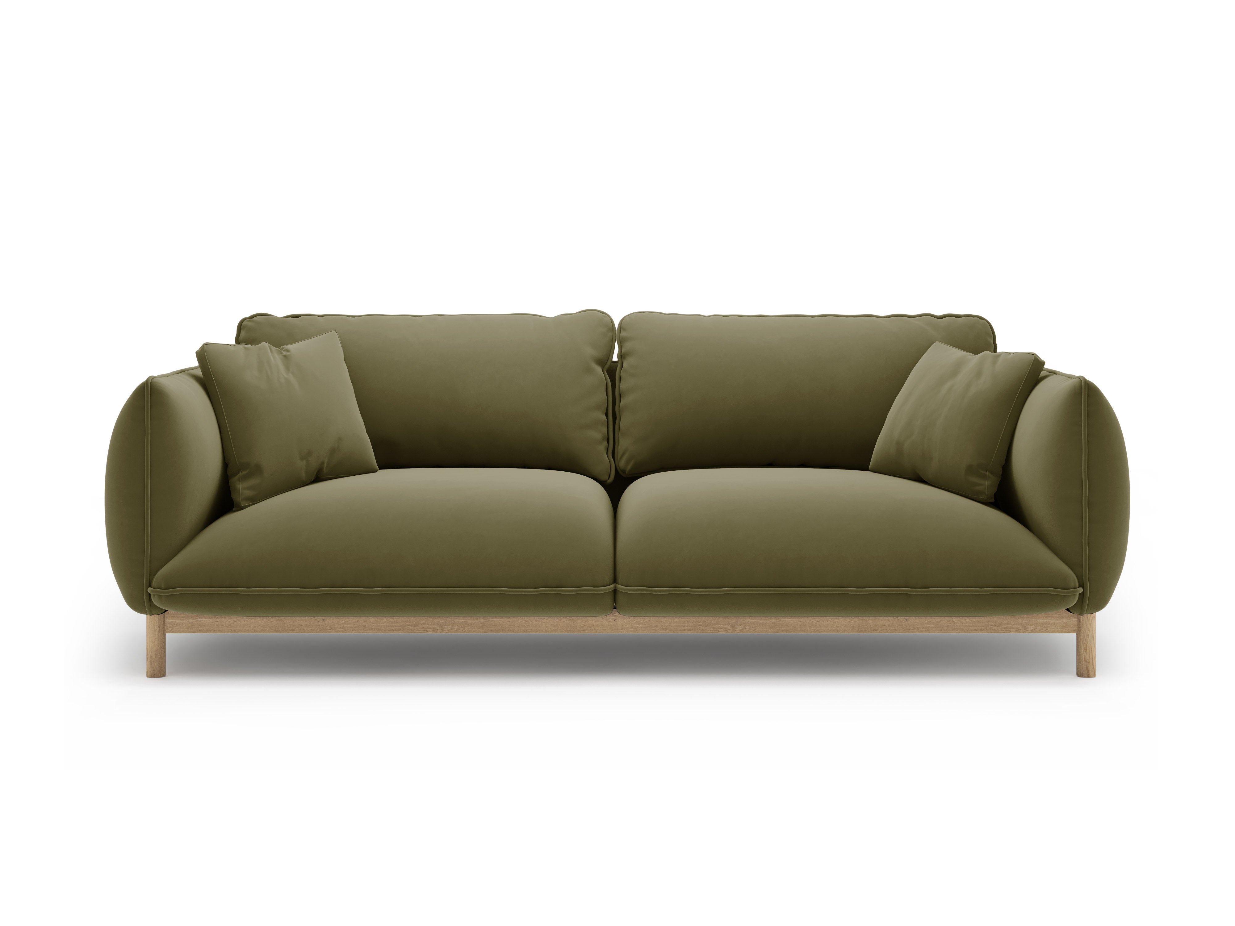 ADA Light Green Velvet 3-Seater Sofa