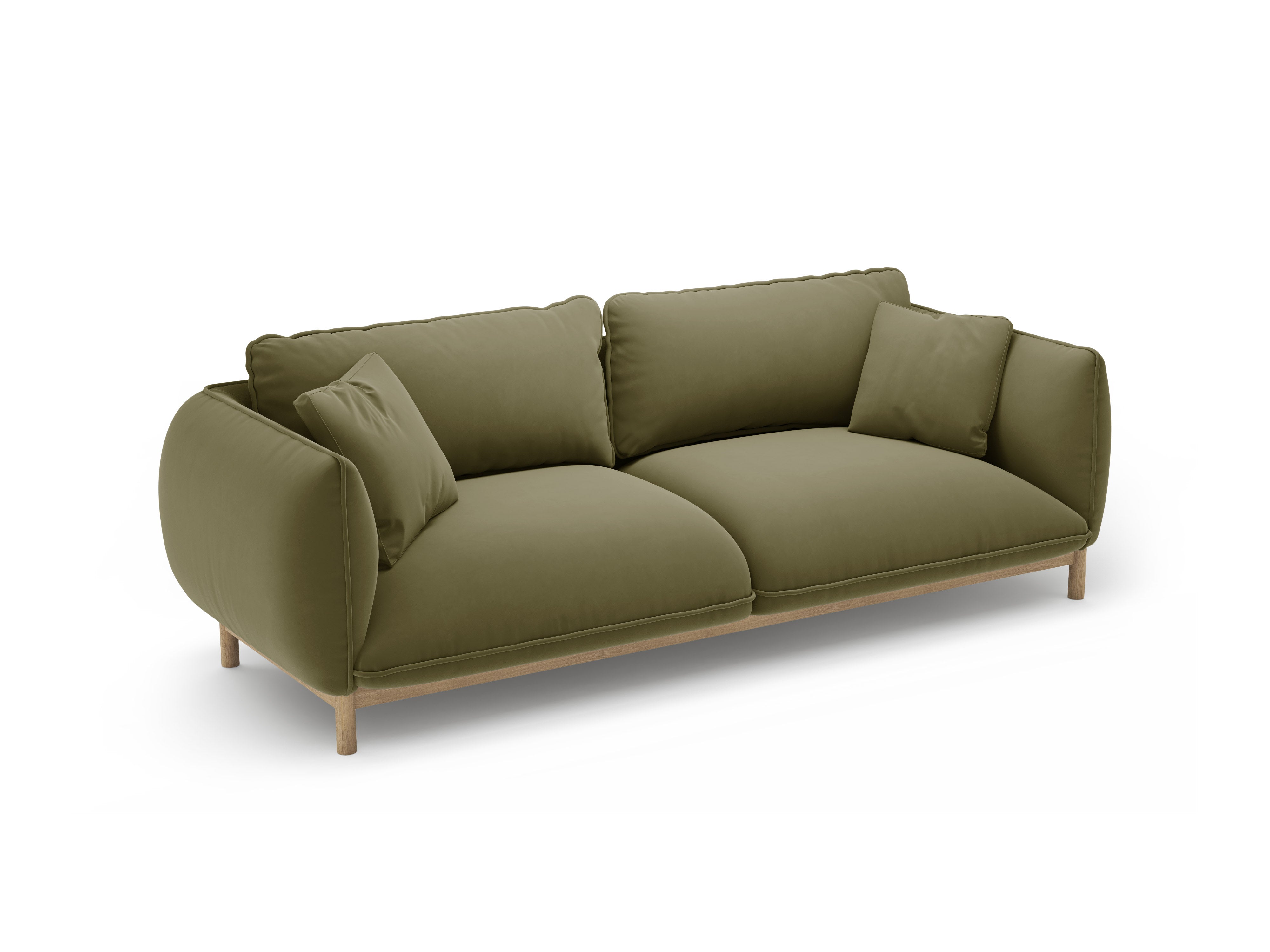 ADA Light Green Velvet 3-Seater Sofa