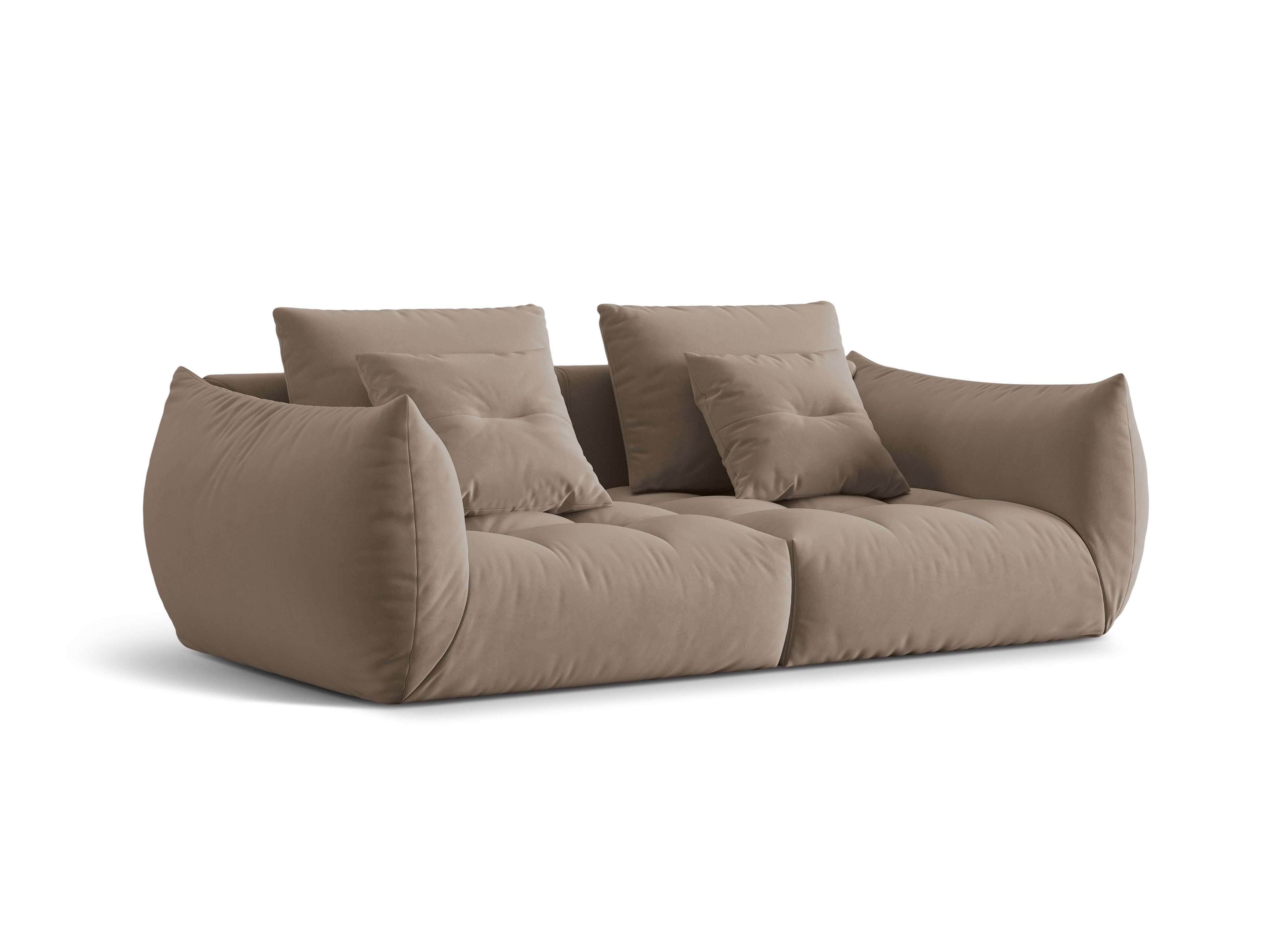 Blüte 3 braunes Samtsofa