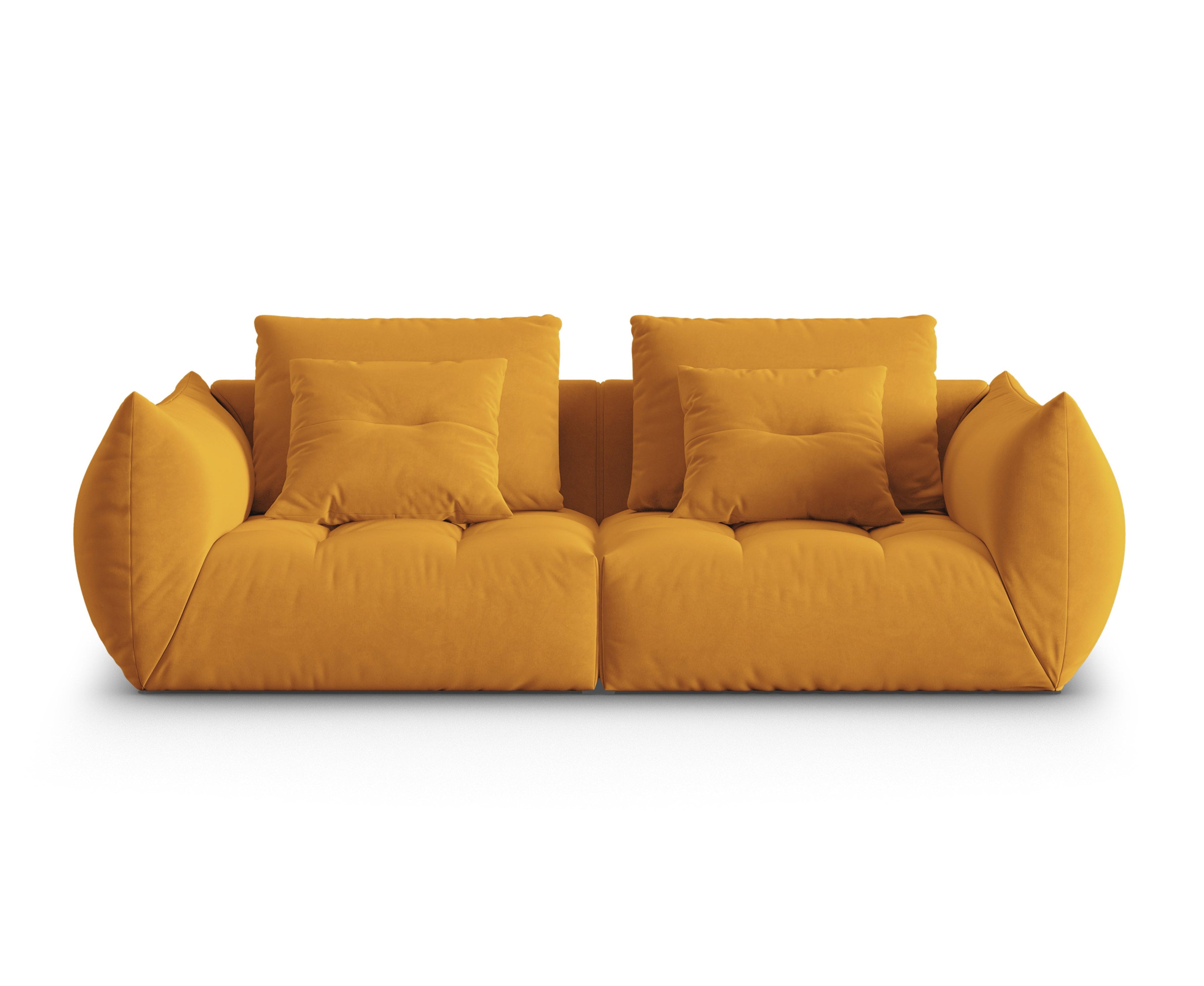 3-Sitzer-Samtsofa gelbe Blüte