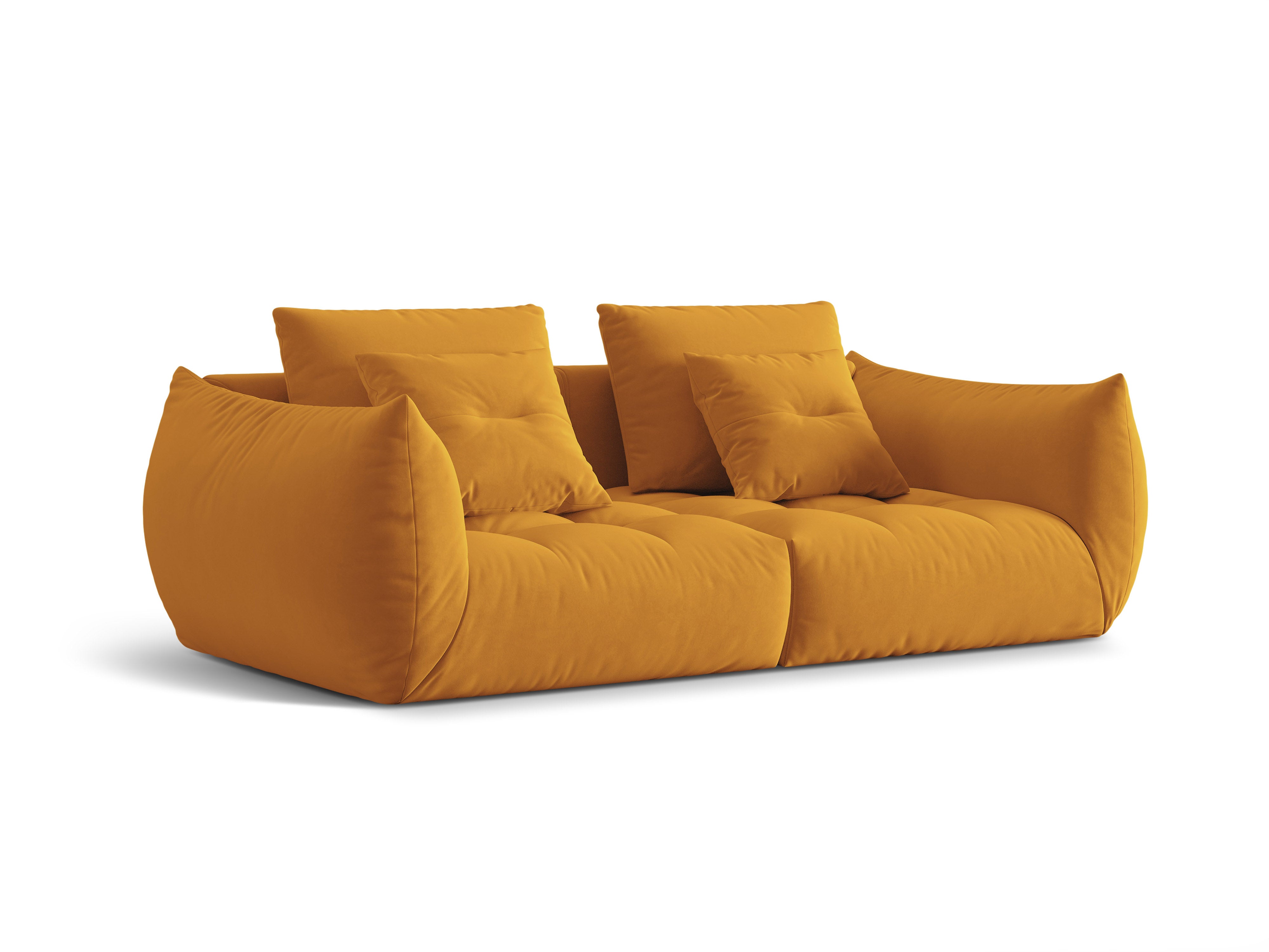3-Sitzer-Samtsofa gelbe Blüte