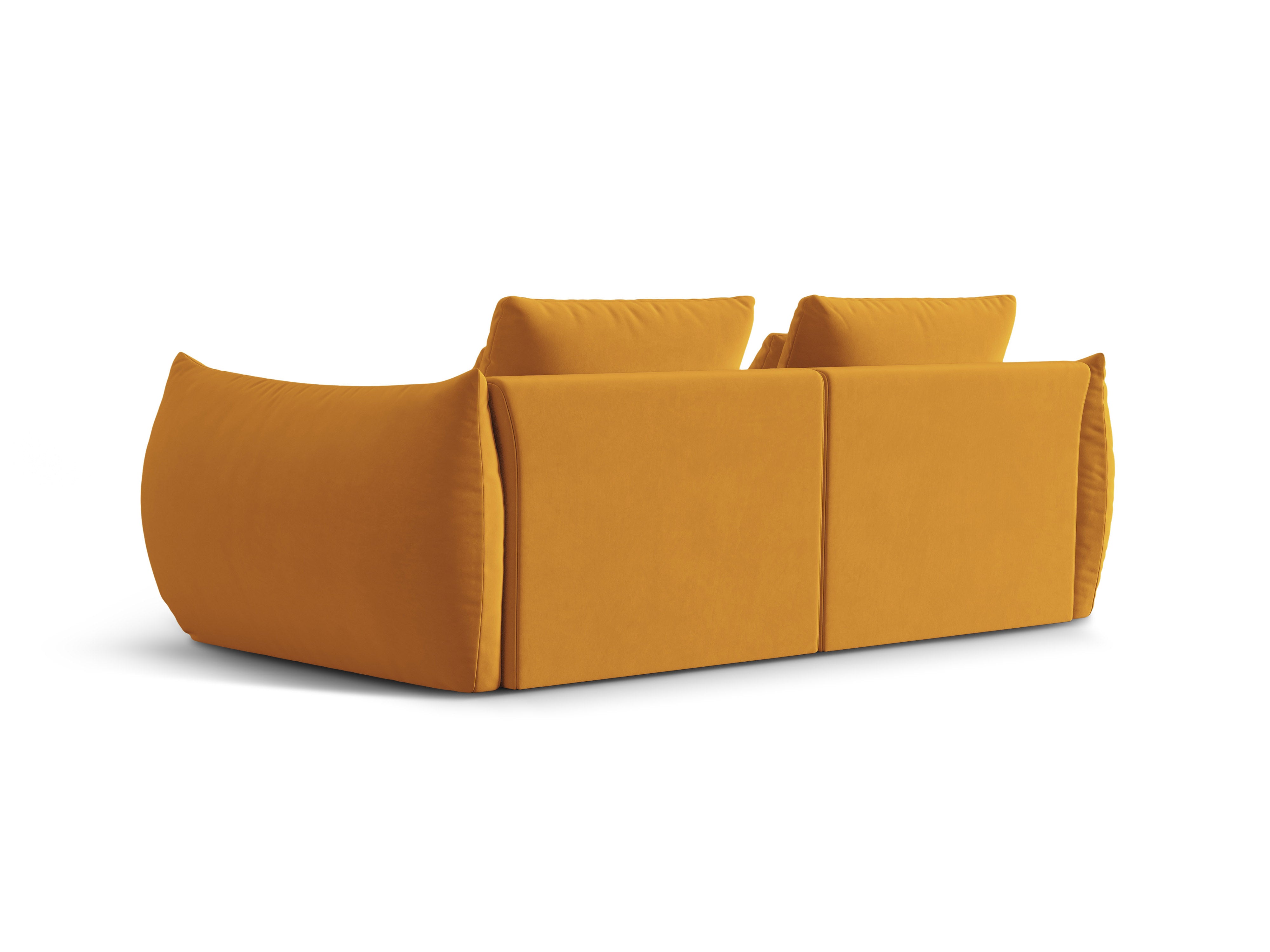 3-Sitzer-Samtsofa gelbe Blüte