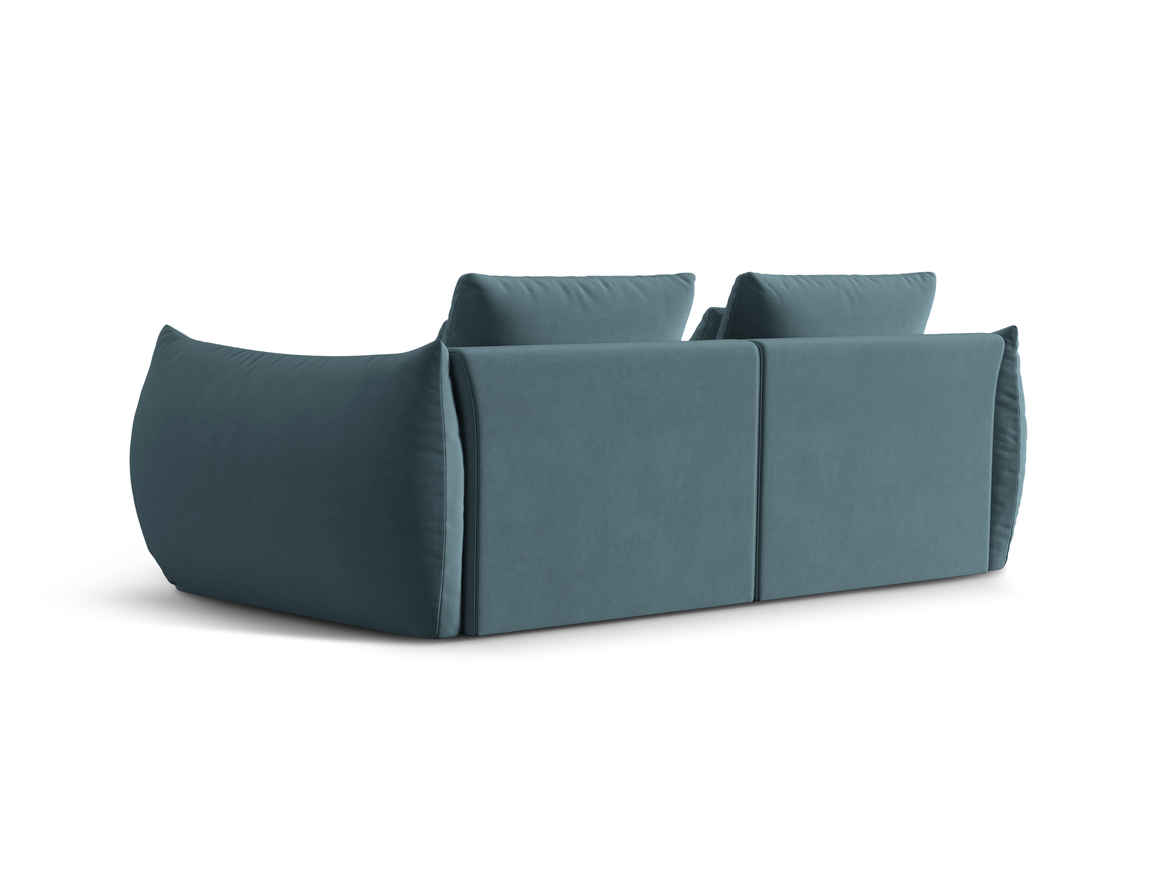 Samtsofa 3-Personen Pastellblau Blüte