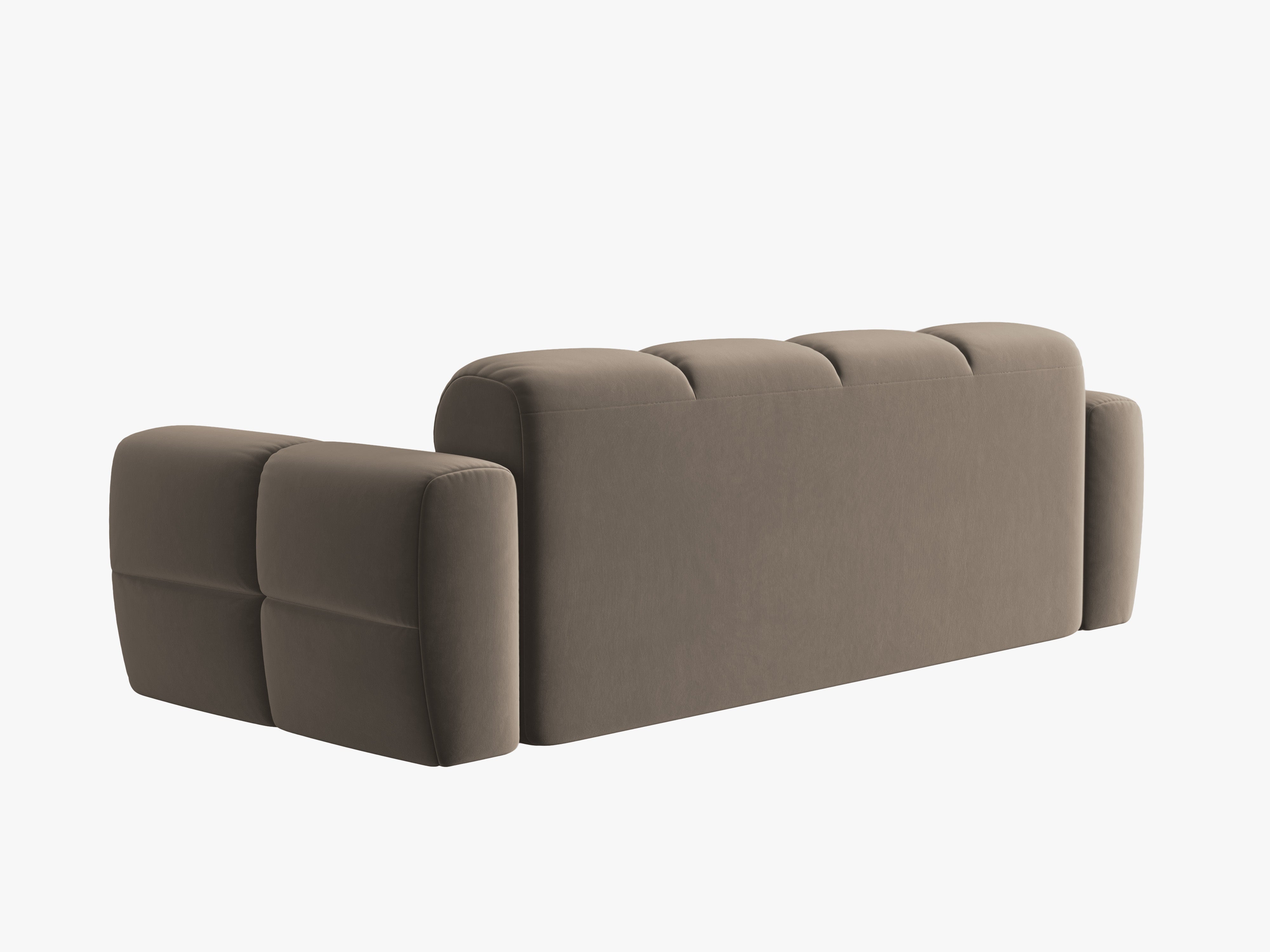 Velvet 3-Seater Sofa LISA Light Brown